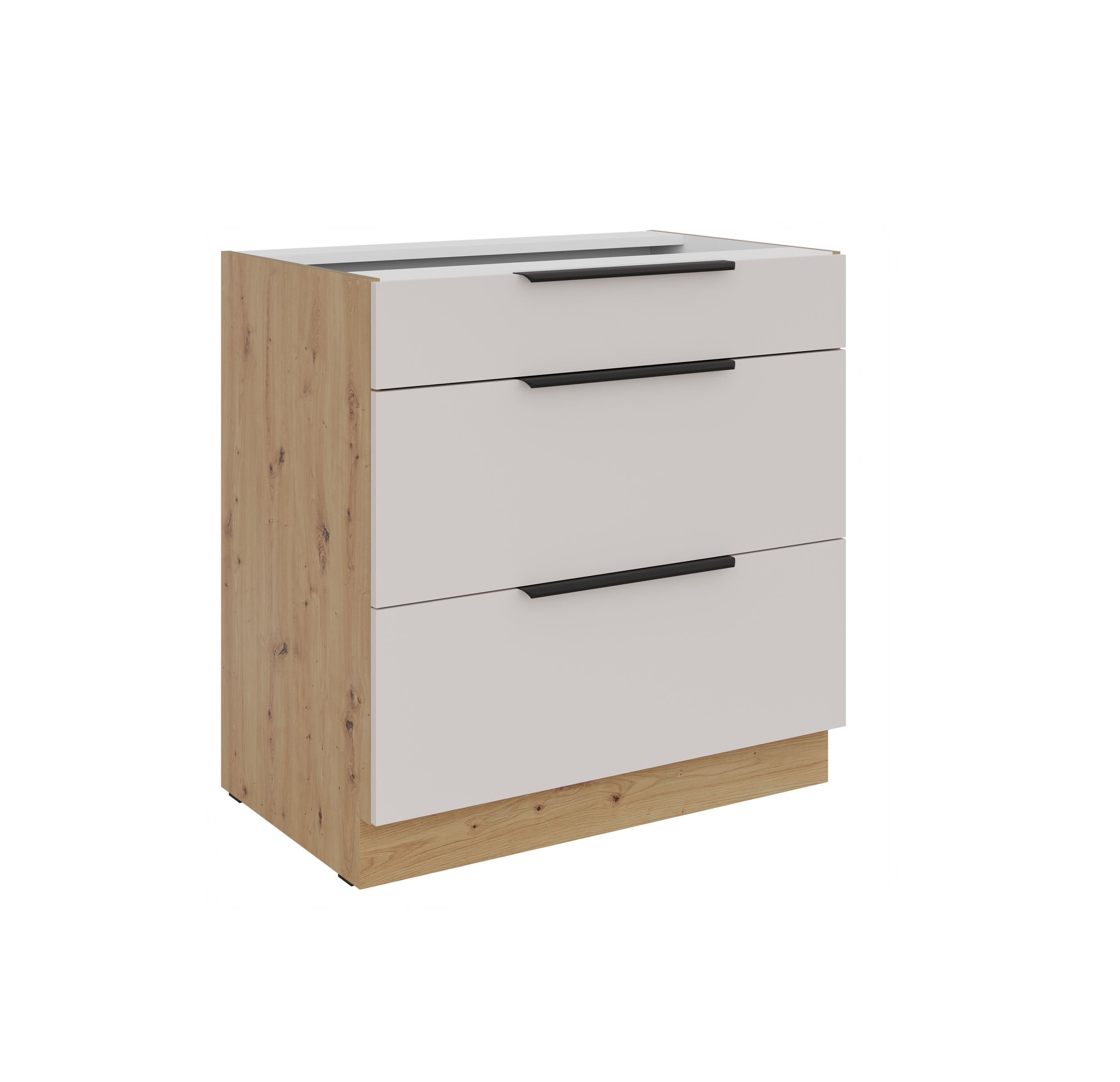 K&uuml;chen Unterschrank 80 cm K&uuml;che SOLANO Kaschmir beige Soft-Close K&uuml;chenzeile 