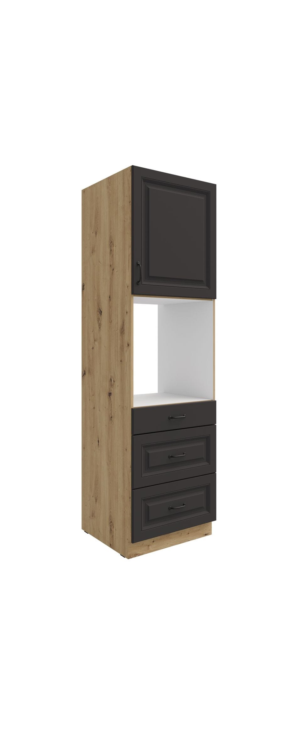 K&uuml;chen Backofen Hochschrank 60 Stilo Grau K&uuml;chenzeile K&uuml;chenblock + Schubladen 