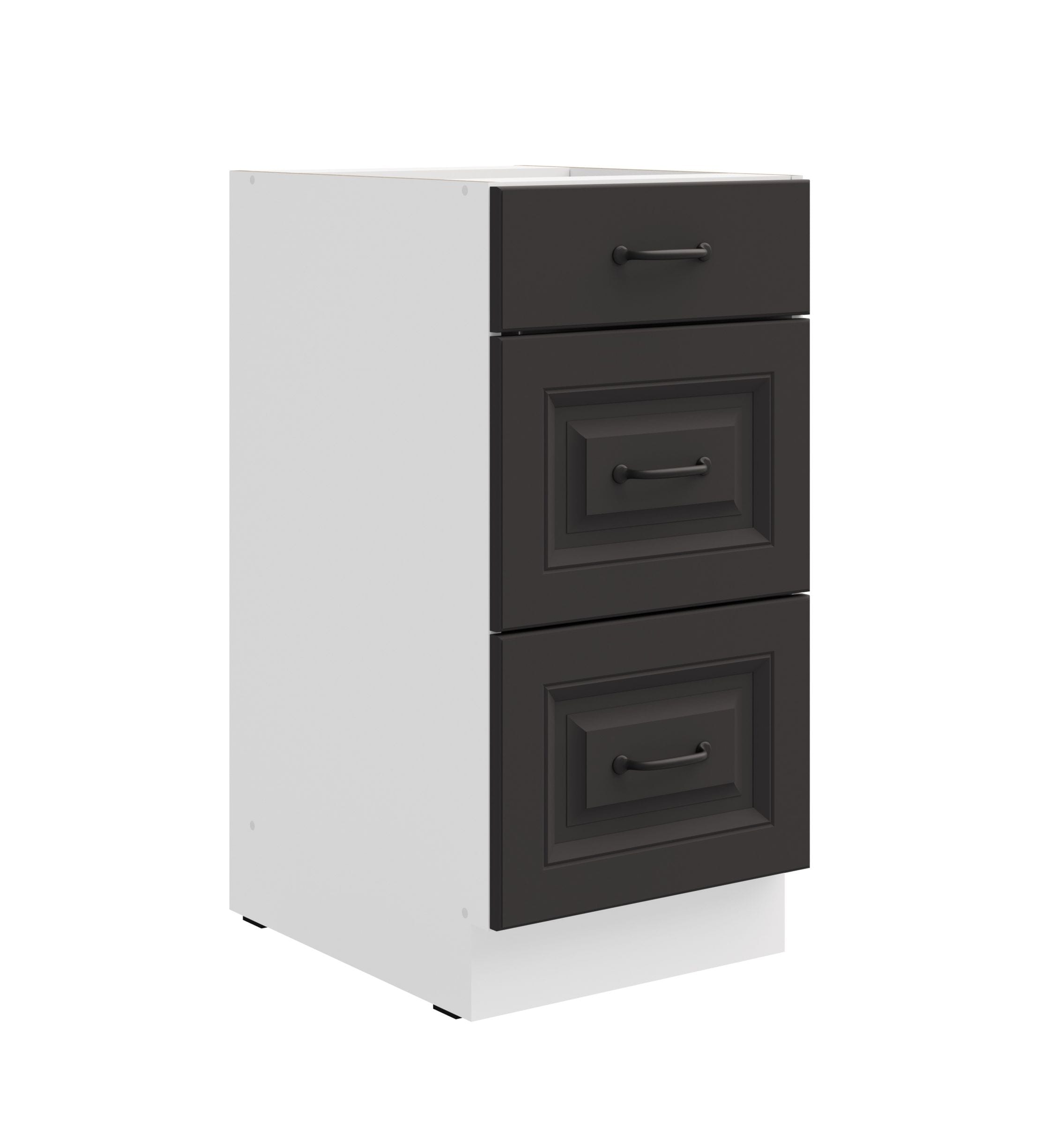 K&uuml;chen Unterschrank 40 cm Stilo Grau Vollauszug Soft-Close K&uuml;che Einbauk&uuml;che 