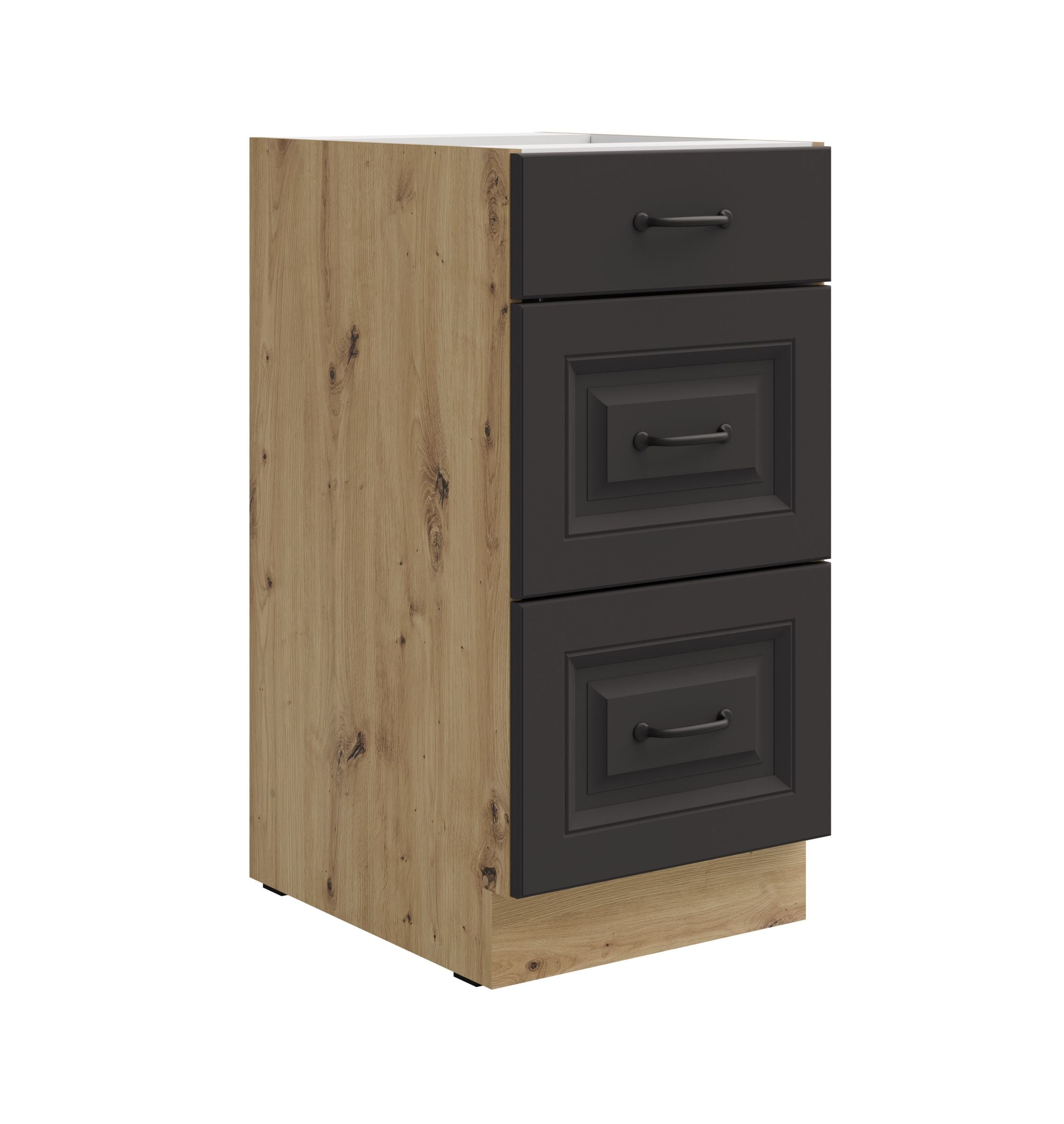K&uuml;chen Unterschrank 40 cm Stilo Grau Vollauszug Soft-Close K&uuml;che Einbauk&uuml;che 
