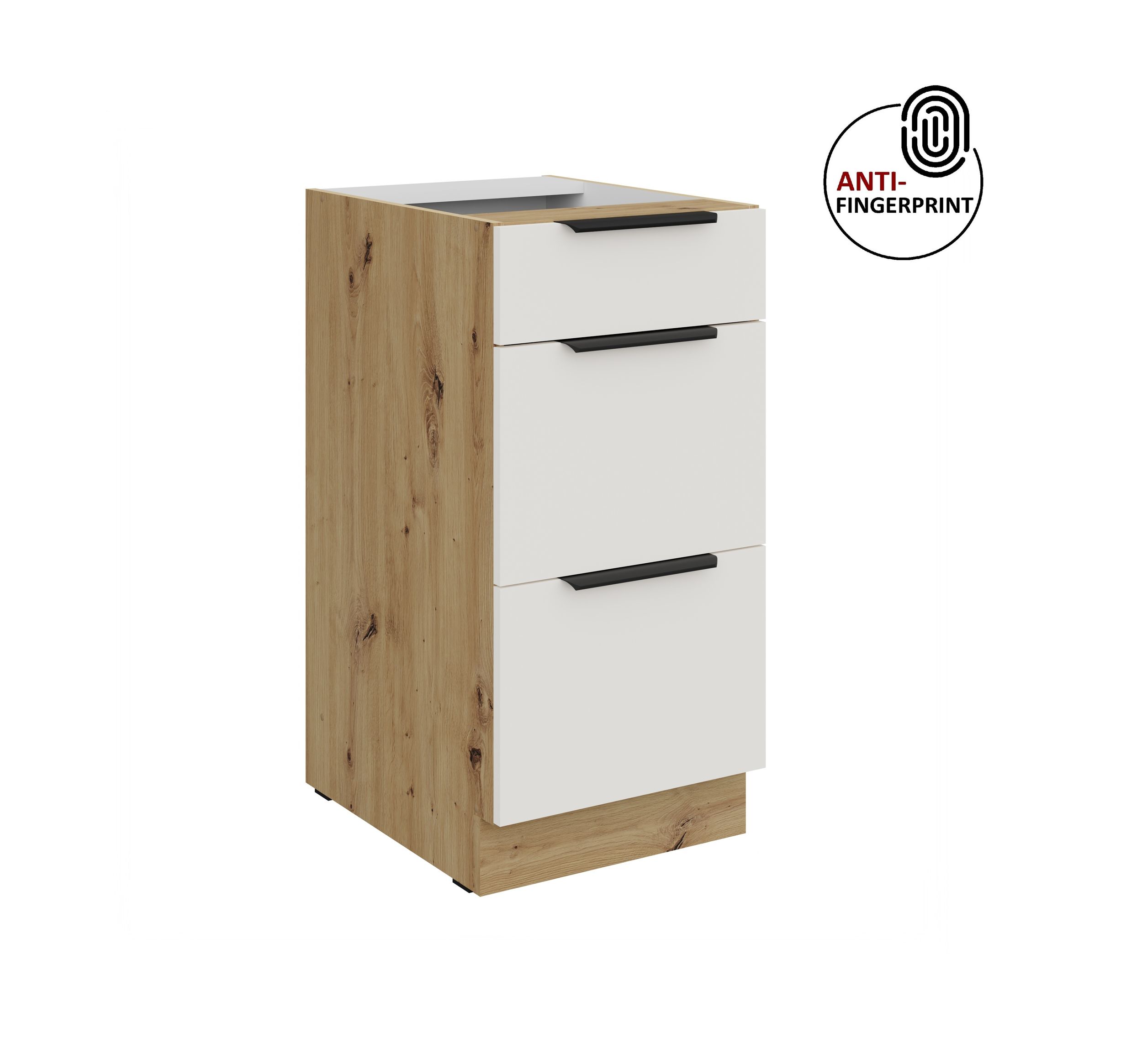 K&uuml;chen Unterschrank 40 K&uuml;che ARIA Weiss ultra matt Anti Fingerprint K&uuml;chenzeile 