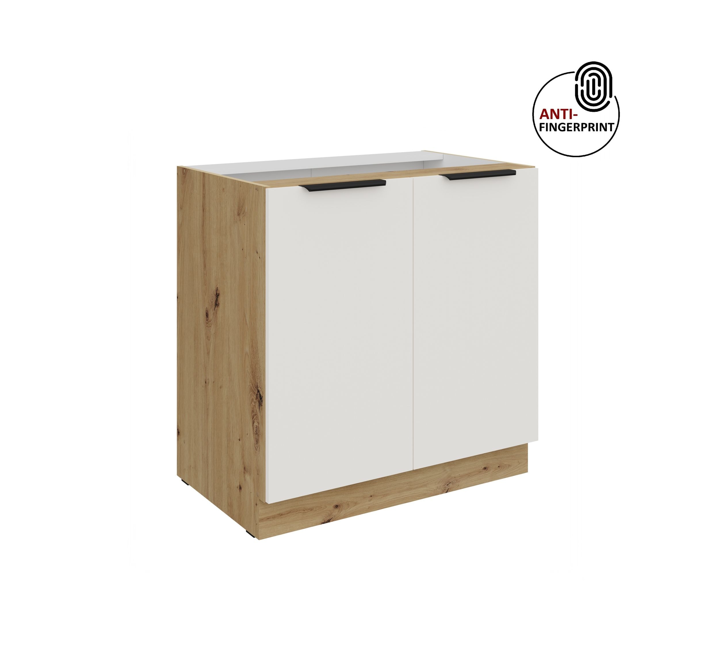 K&uuml;chen Unterschrank 80 K&uuml;che ARIA Weiss ultra matt Anti Fingerprint K&uuml;chenzeile 