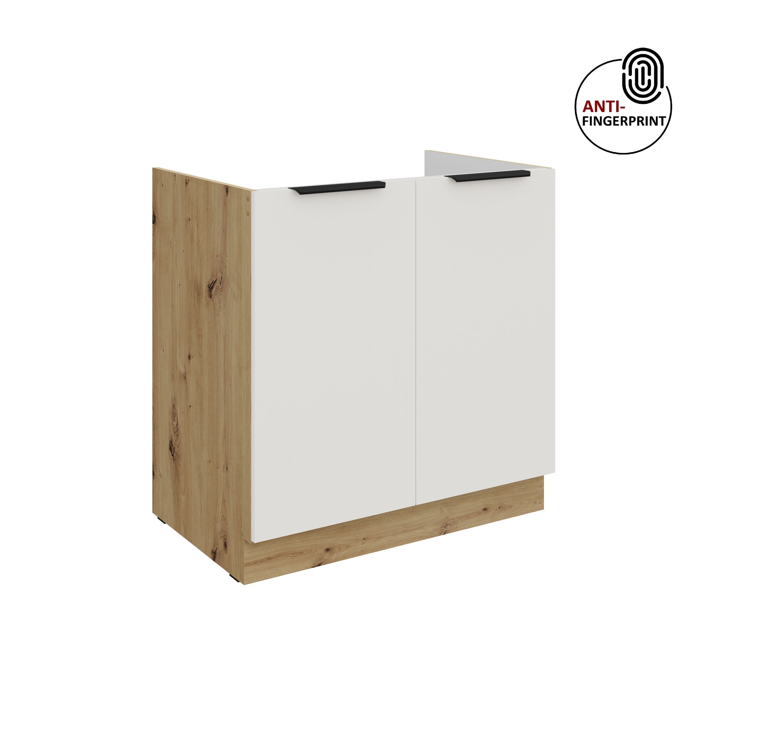 K&uuml;chen Sp&uuml;lenschrank 80 K&uuml;che ARIA Weiss ultra matt Anti Fingerprint K&uuml;chenzeile 