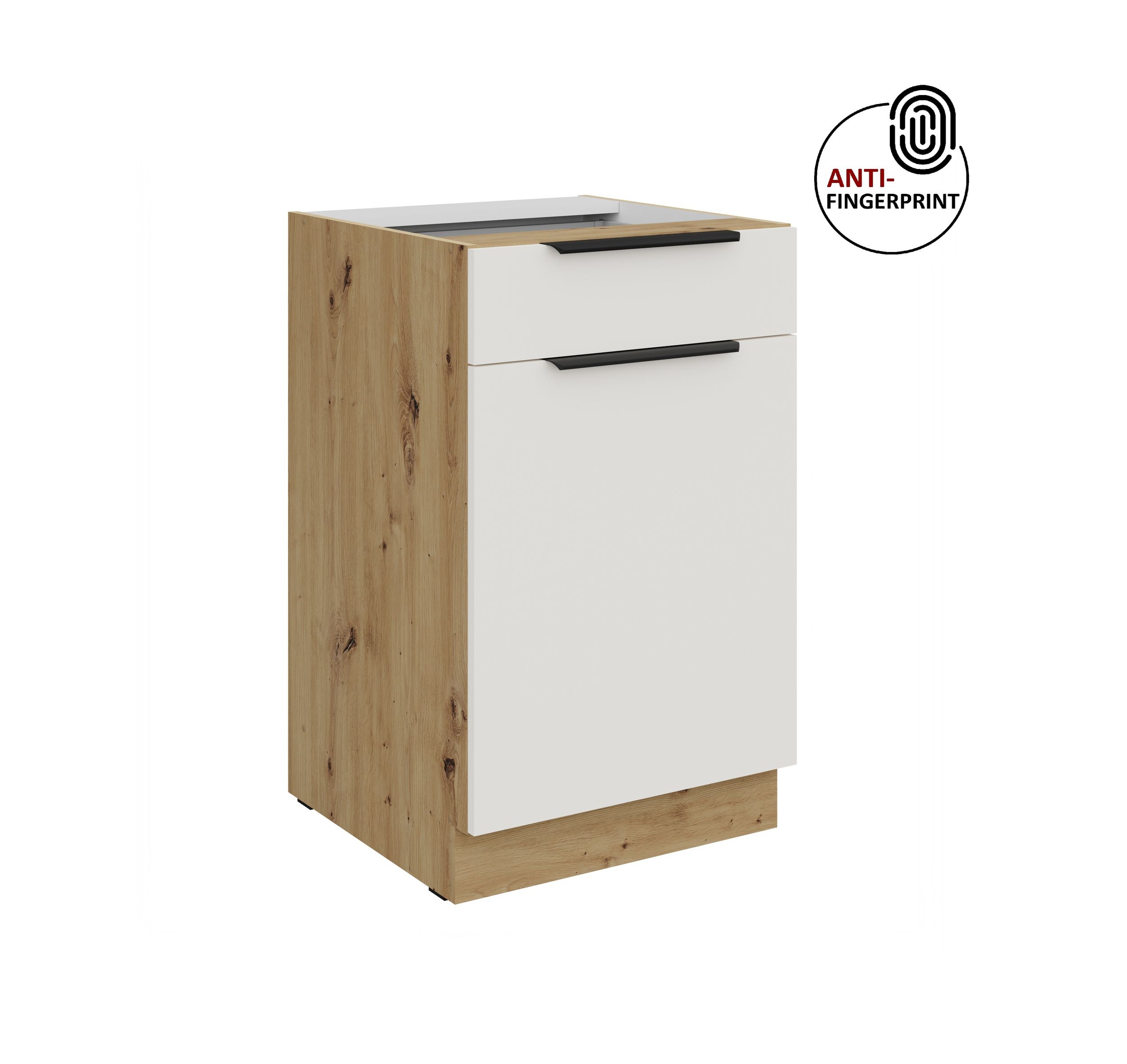 K&uuml;chen Unterschrank 50 K&uuml;che ARIA Weiss ultra matt Anti Fingerprint K&uuml;chenzeile 