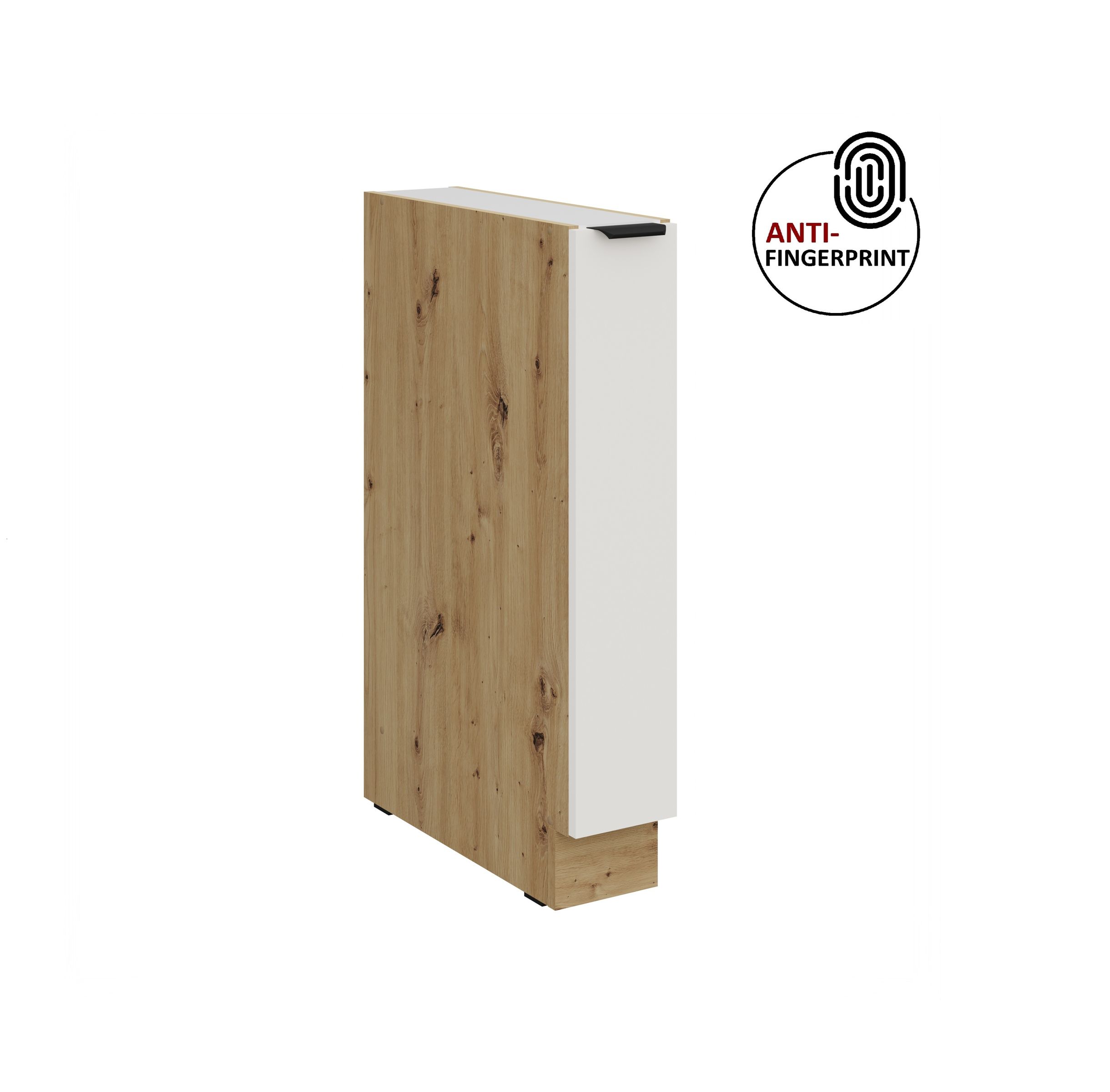 K&uuml;chen Unterschrank Schrankauszug 15 K&uuml;che ARIA Wei&szlig; ultra matt Anti Fingerprint 