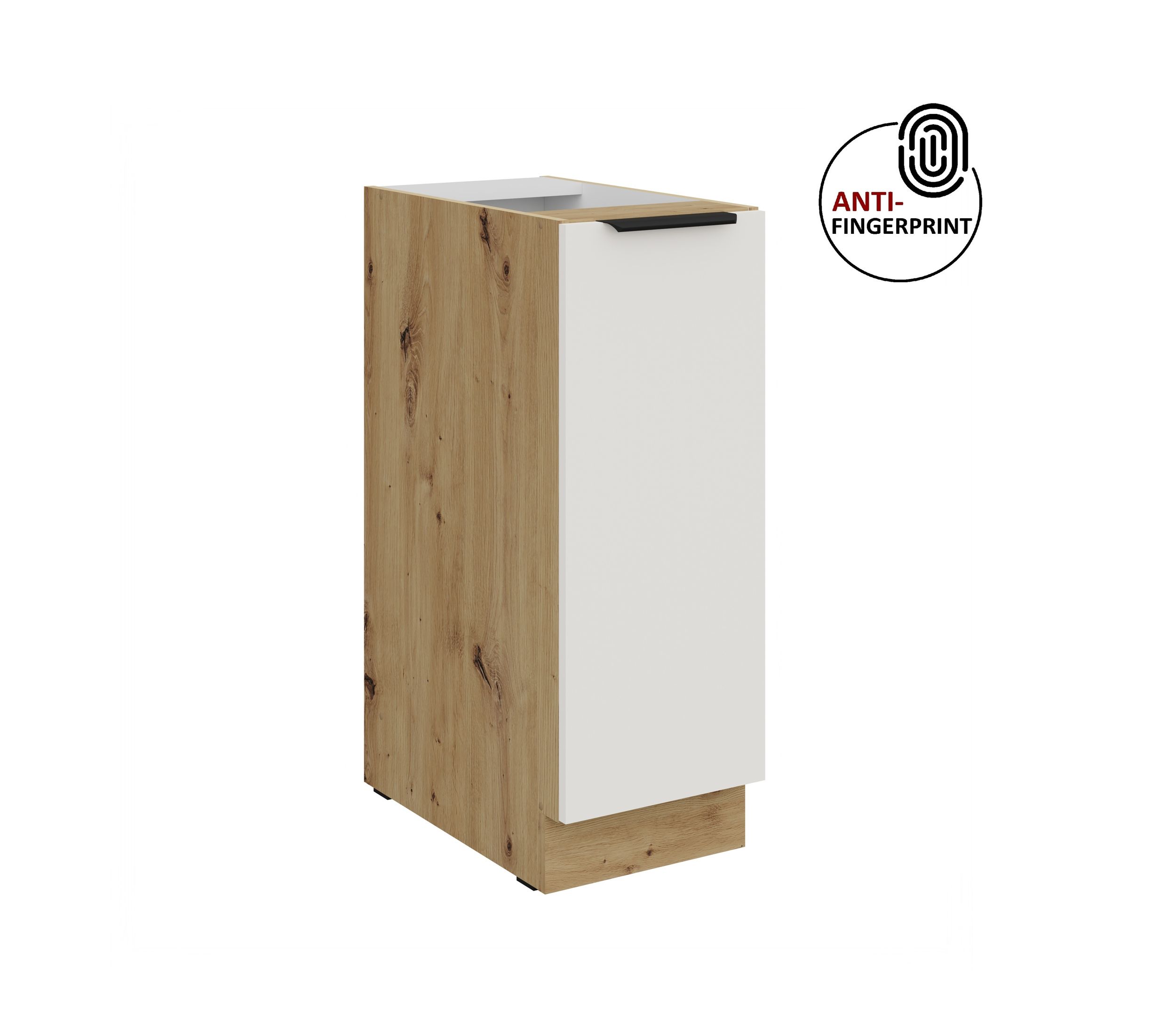 K&uuml;chen Unterschrank Schrankauszug 30 K&uuml;che ARIA Wei&szlig; ultra matt Anti Fingerprint 