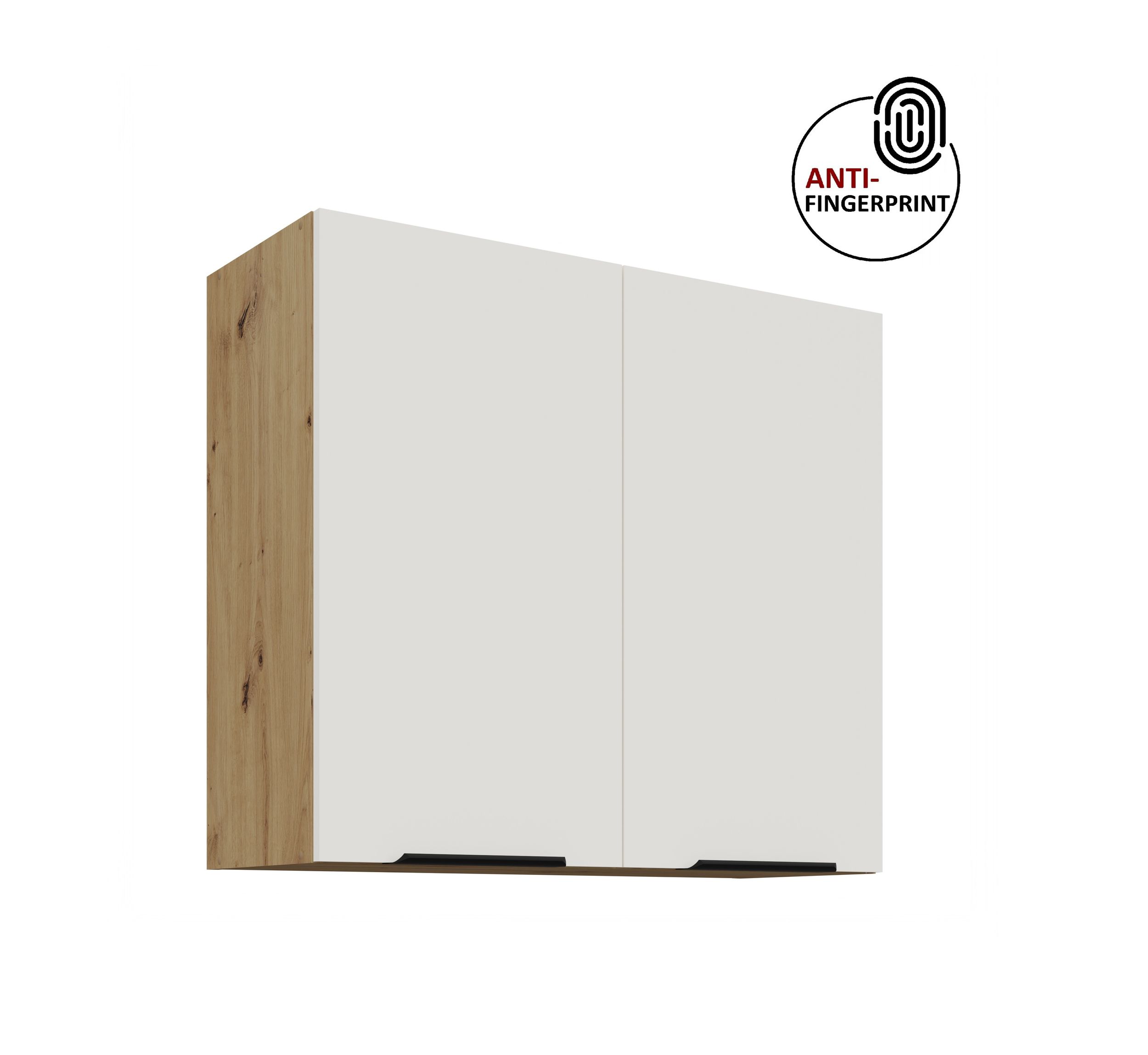 K&uuml;chen H&auml;ngeschrank 80 K&uuml;che ARIA Weiss K&uuml;chenzeile K&uuml;chenblock Anti Fingerprint 