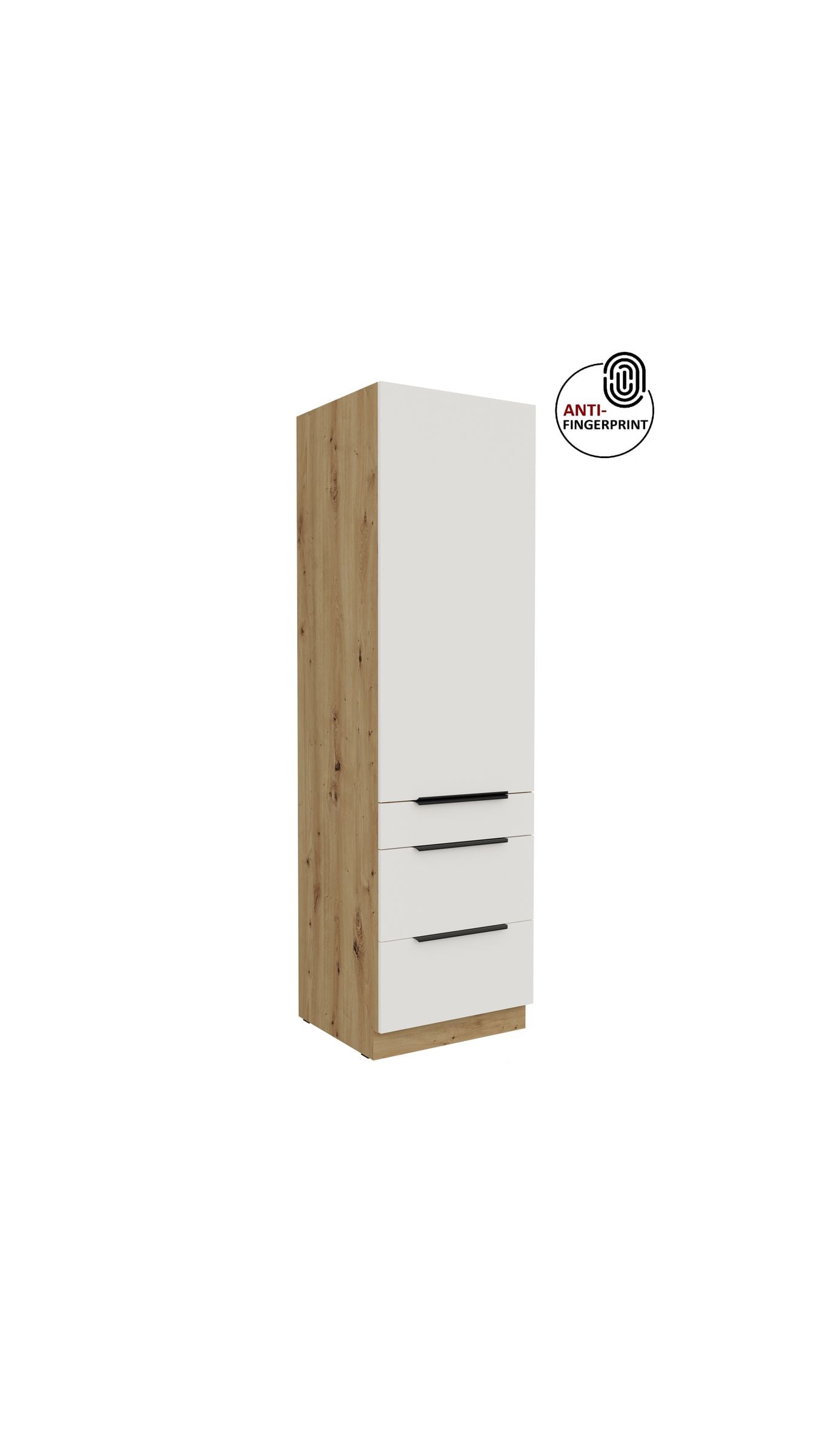 K&uuml;chen Hochschrank 60 cm K&uuml;che ARIA Wei&szlig; ultra matt Anti Fingerprint K&uuml;chenzeile 
