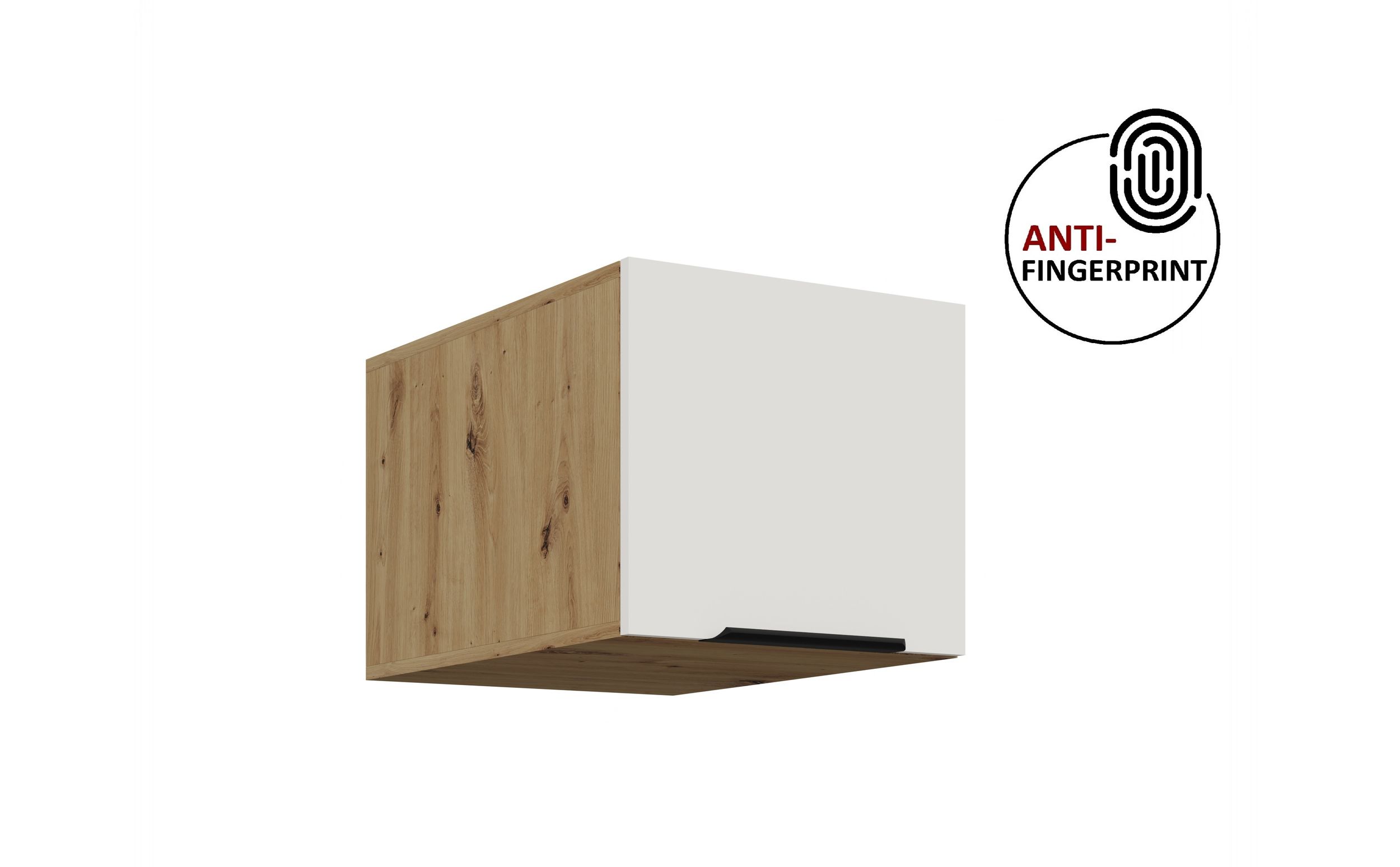 K&uuml;chen Aufsatzschrank 40 K&uuml;che ARIA Weiss + Eiche K&uuml;chenzeile Anti Fingerprint 