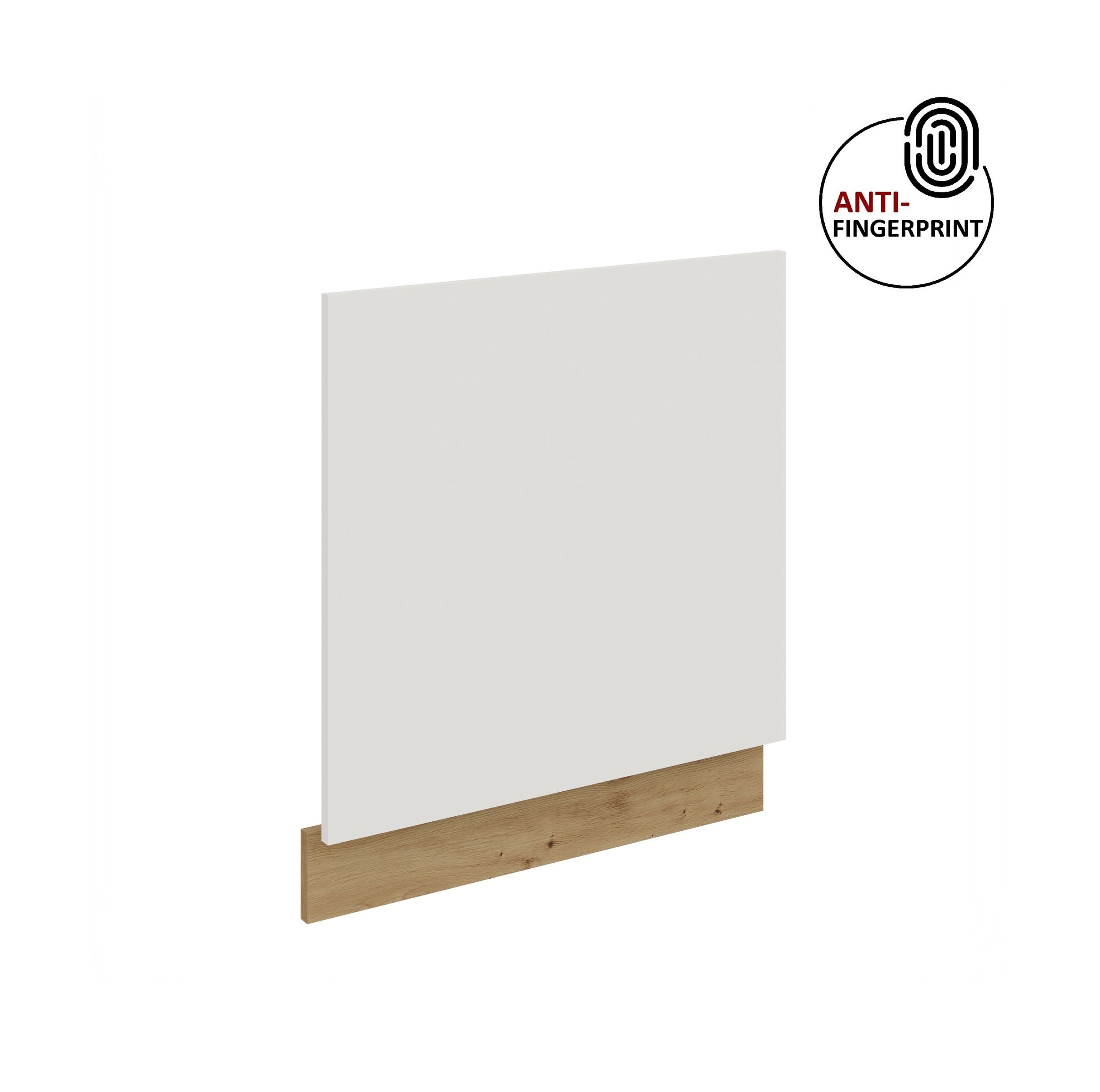 Frontblende f&uuml;r integrierten Geschirrsp&uuml;ler 60 cm ARIA Wei&szlig; + Eiche Artisan 