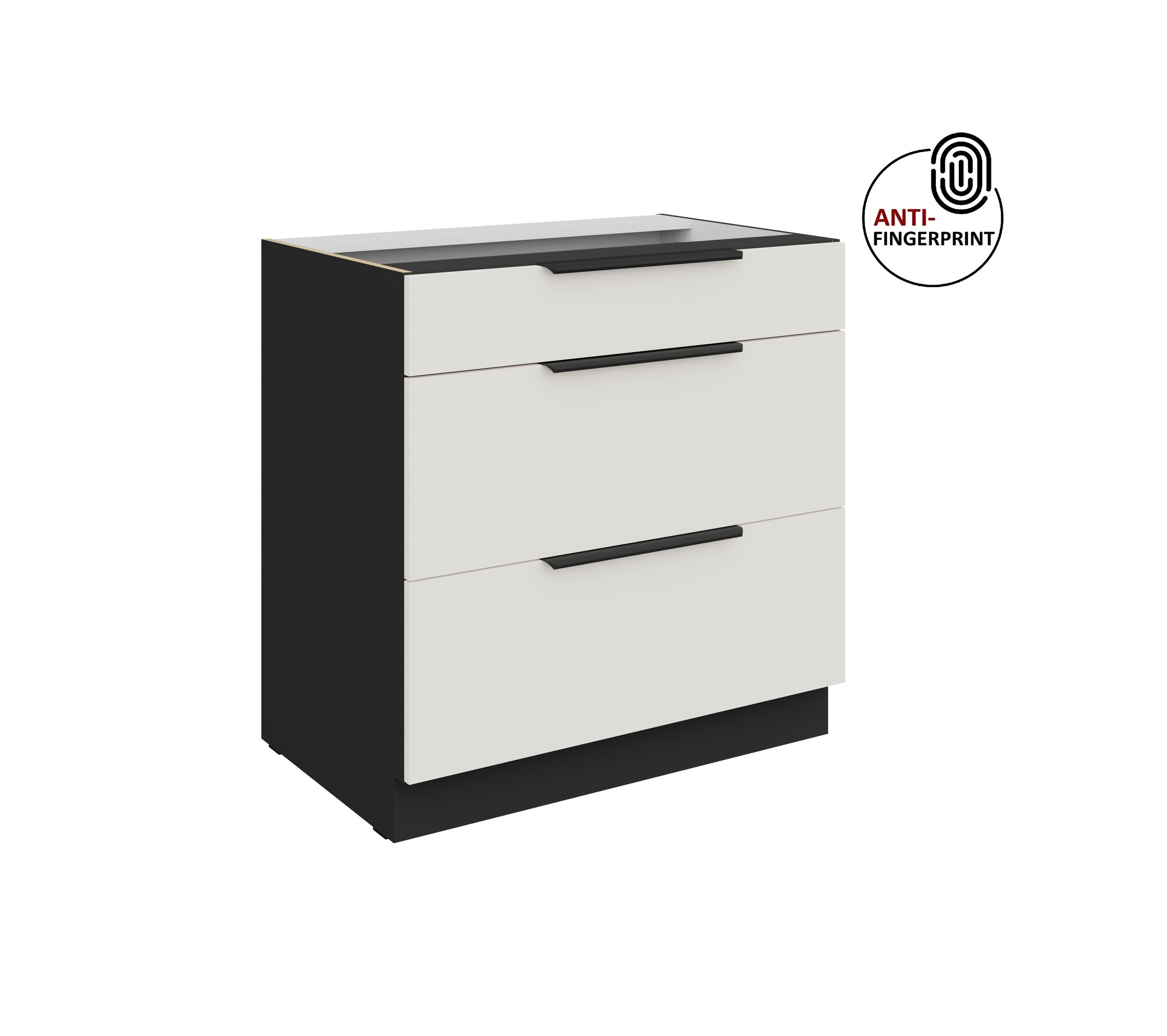 K&uuml;chen Unterschrank 80 K&uuml;che ARIA Weiss ultra matt Anti Fingerprint K&uuml;chenzeile 