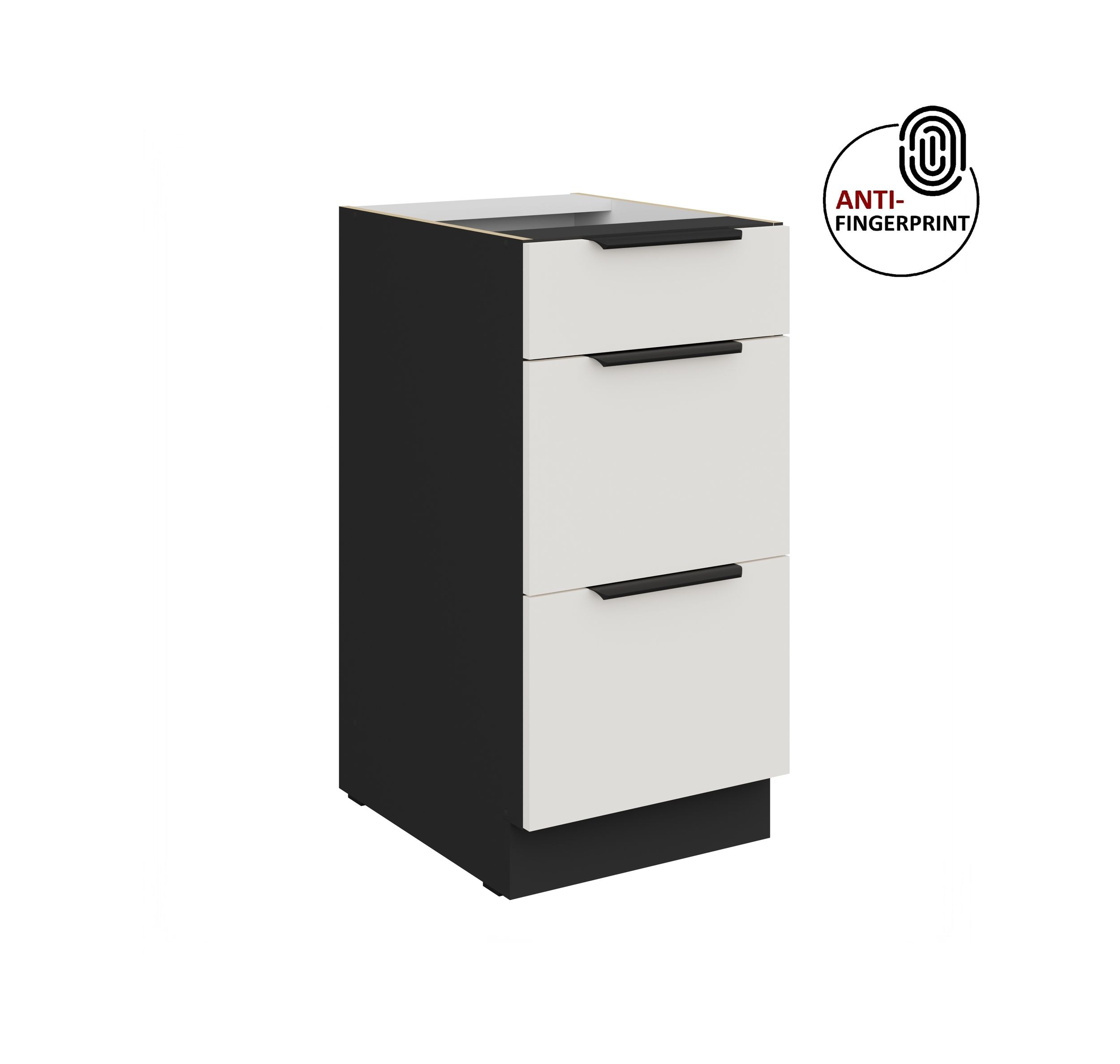 K&uuml;chen Unterschrank 40 K&uuml;che ARIA Weiss ultra matt Anti Fingerprint K&uuml;chenzeile 