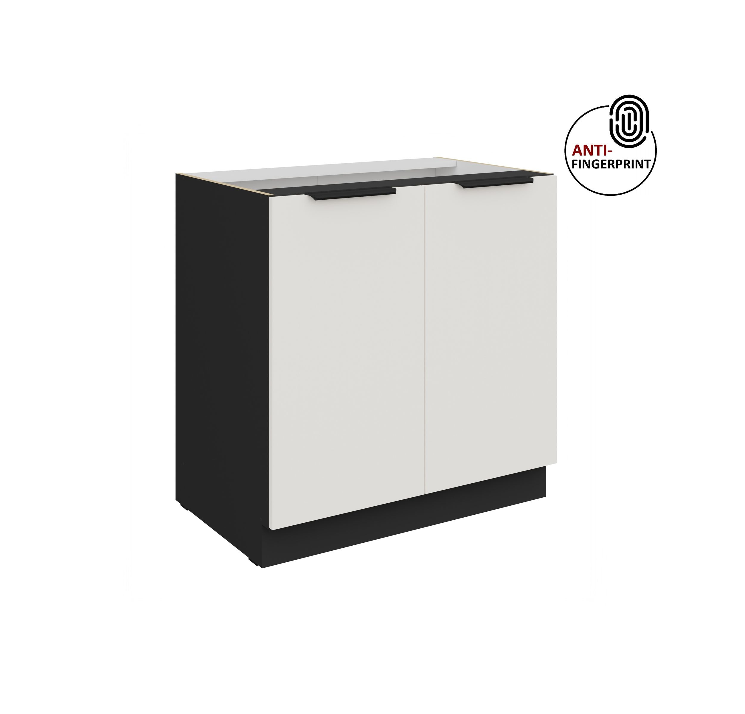 K&uuml;chen Unterschrank 80 K&uuml;che ARIA Weiss ultra matt Anti Fingerprint K&uuml;chenzeile 