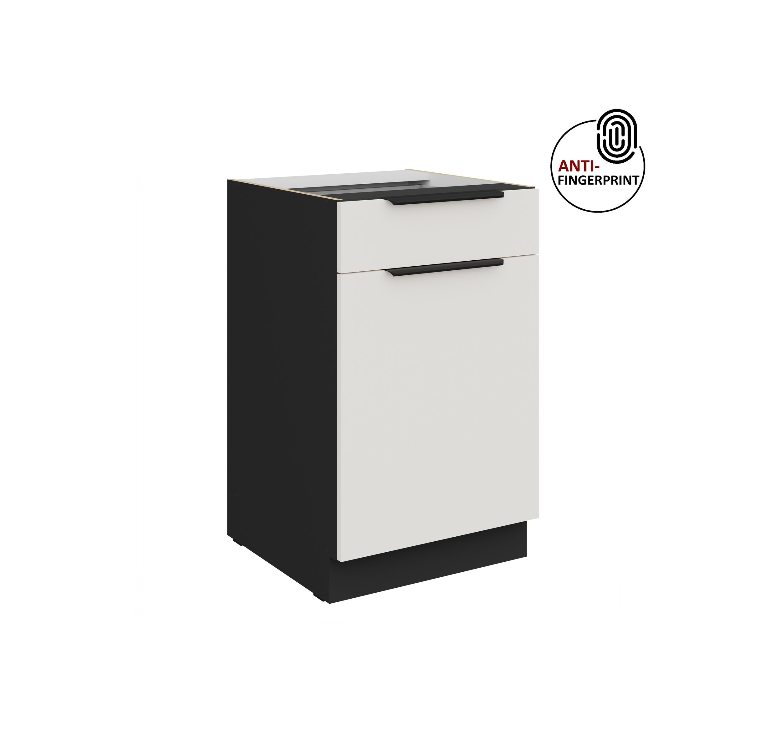 K&uuml;chen Unterschrank 50 K&uuml;che ARIA Weiss ultra matt Anti Fingerprint K&uuml;chenzeile 