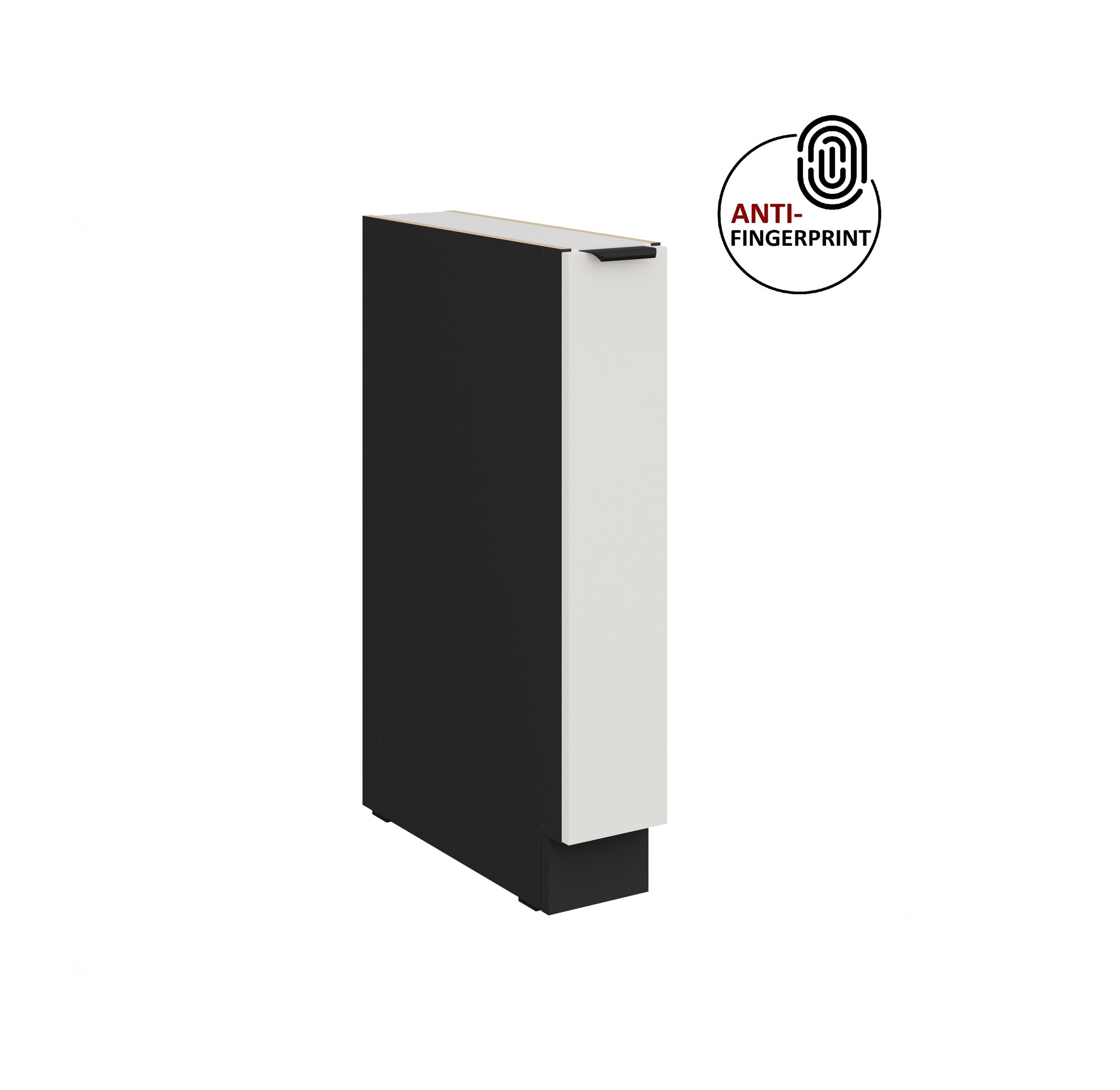 K&uuml;chen Unterschrank Schrankauszug 15 K&uuml;che ARIA Wei&szlig; ultra matt Anti Fingerprint 