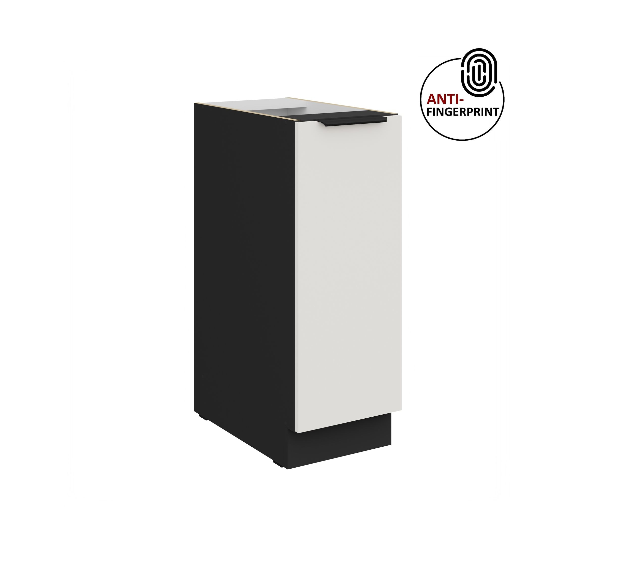 K&uuml;chen Unterschrank Schrankauszug 30 K&uuml;che ARIA Wei&szlig; ultra matt Anti Fingerprint 