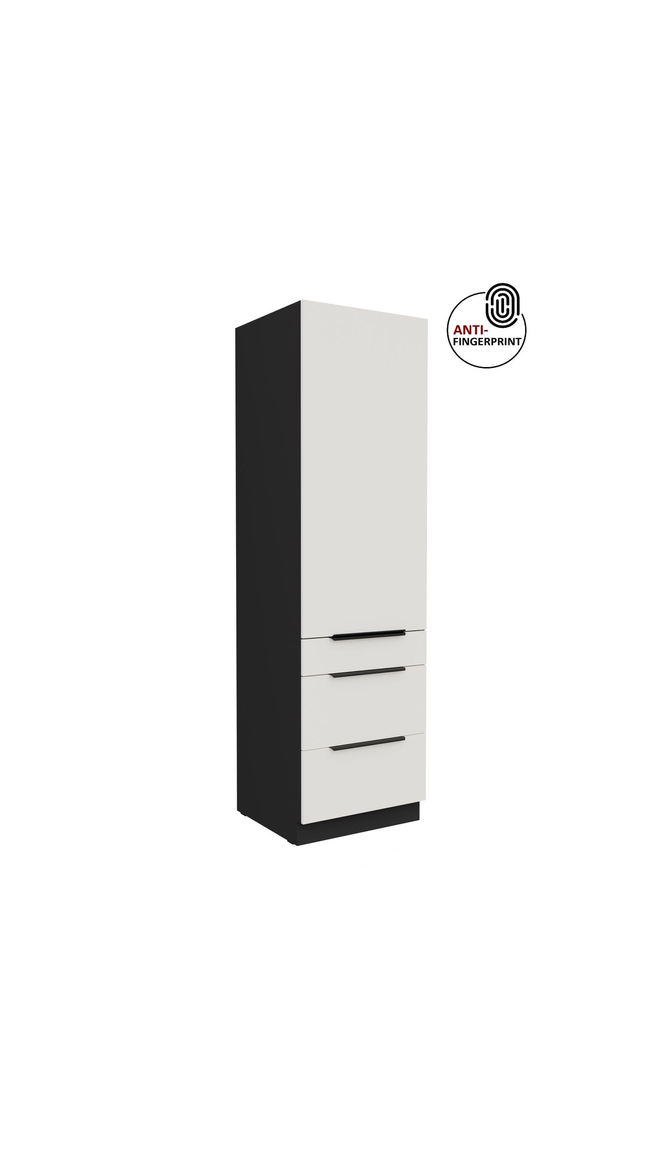K&uuml;chen Hochschrank 60 cm K&uuml;che ARIA Wei&szlig; ultra matt Anti Fingerprint K&uuml;chenzeile 