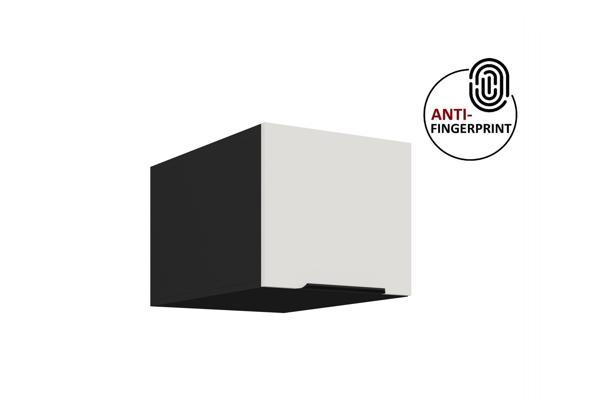 K&uuml;chen Aufsatzschrank 40 K&uuml;che ARIA Weiss + Schwarz K&uuml;chenzeile Anti Fingerprint 