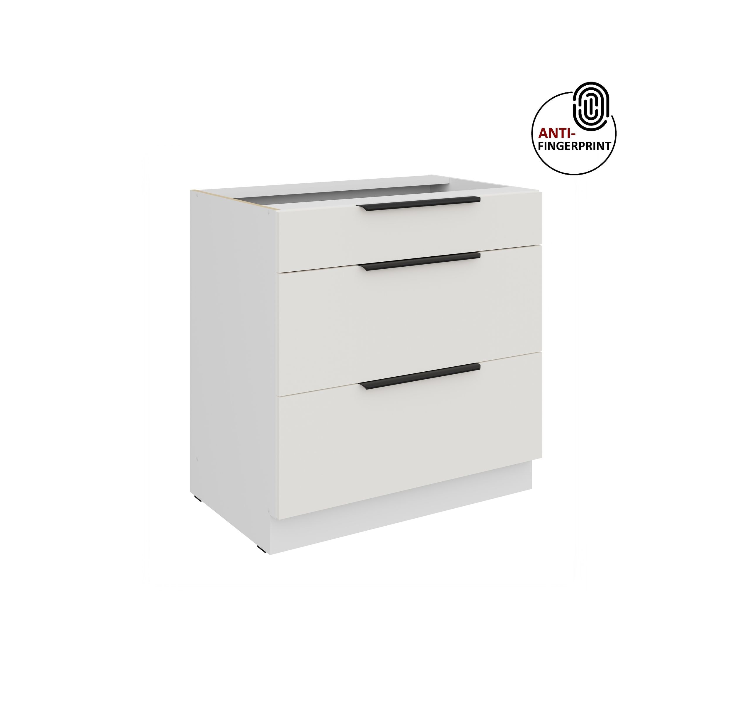 K&uuml;chen Unterschrank 80 K&uuml;che ARIA Weiss ultra matt Anti Fingerprint K&uuml;chenzeile 