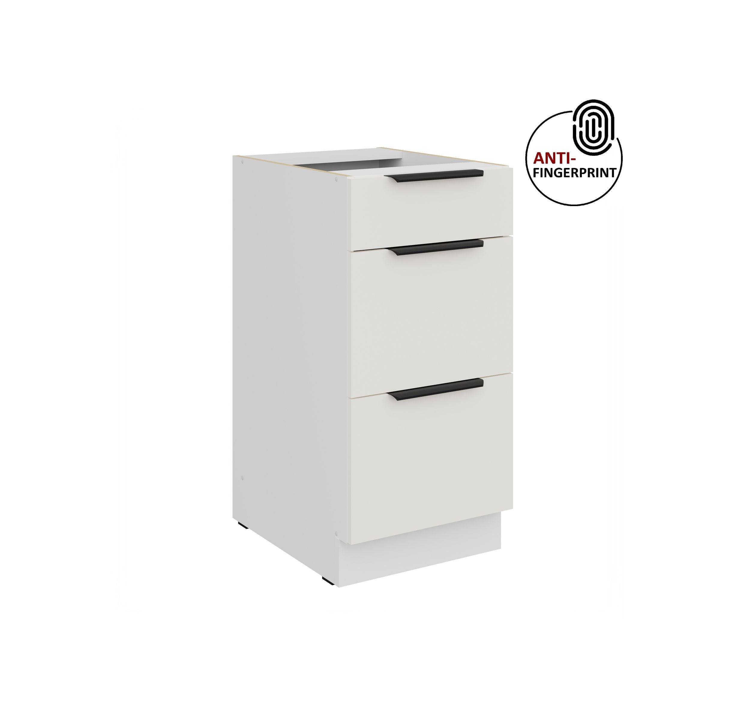 K&uuml;chen Unterschrank 40 K&uuml;che ARIA Weiss ultra matt Anti Fingerprint K&uuml;chenzeile 