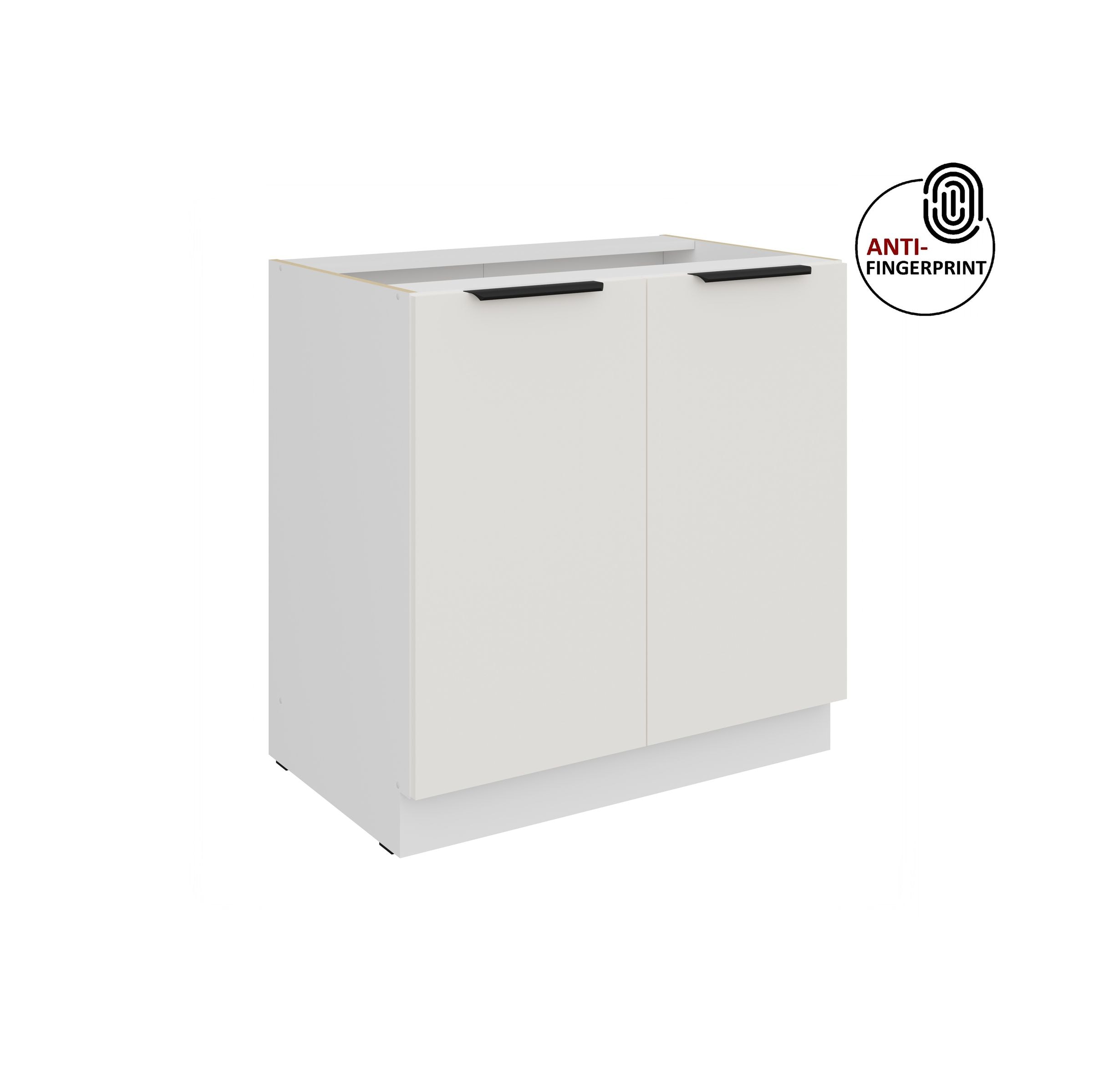 K&uuml;chen Unterschrank 80 K&uuml;che ARIA Weiss ultra matt Anti Fingerprint K&uuml;chenzeile 