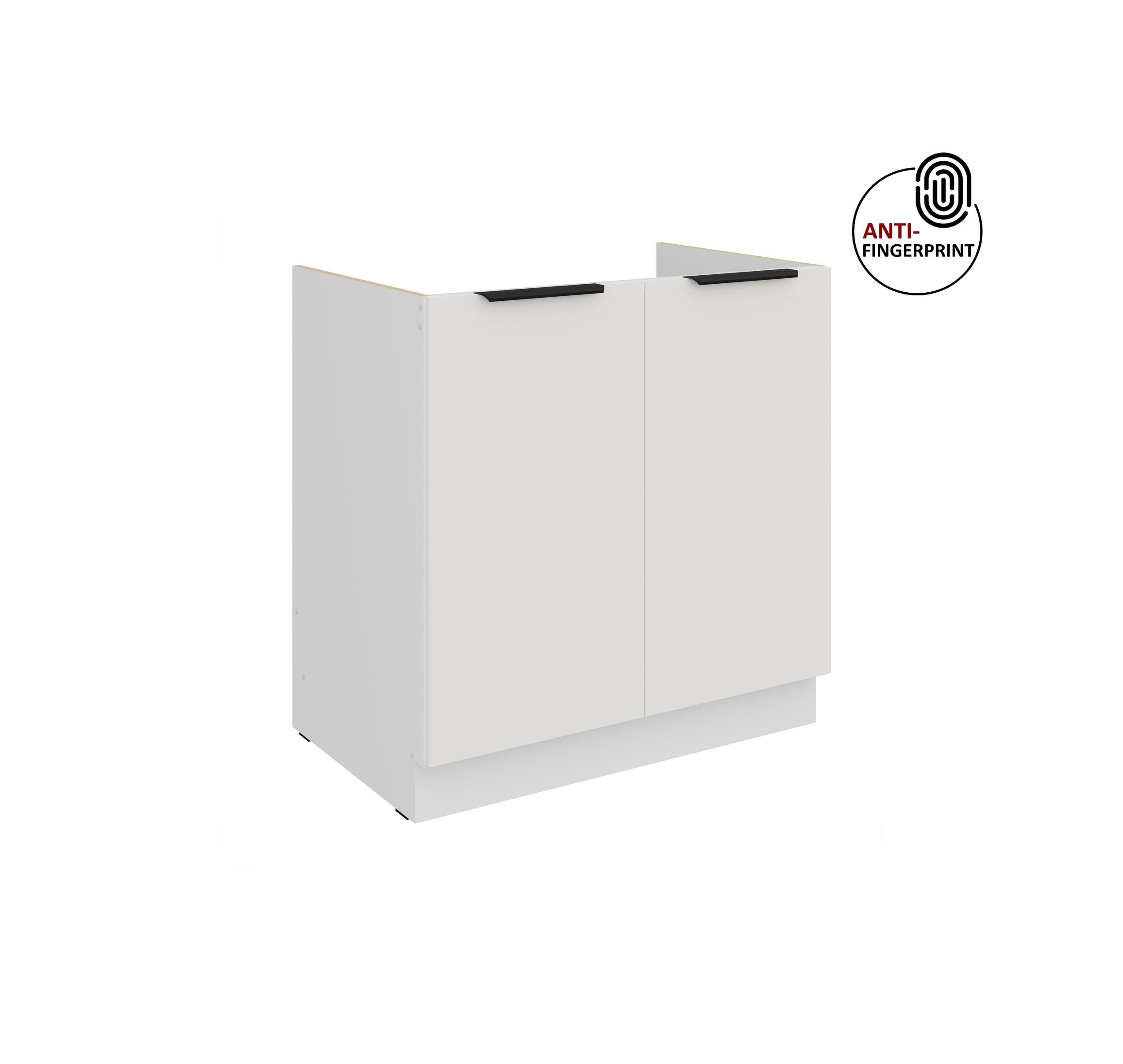 K&uuml;chen Sp&uuml;lenschrank 80 K&uuml;che ARIA Weiss ultra matt Anti Fingerprint K&uuml;chenzeile 