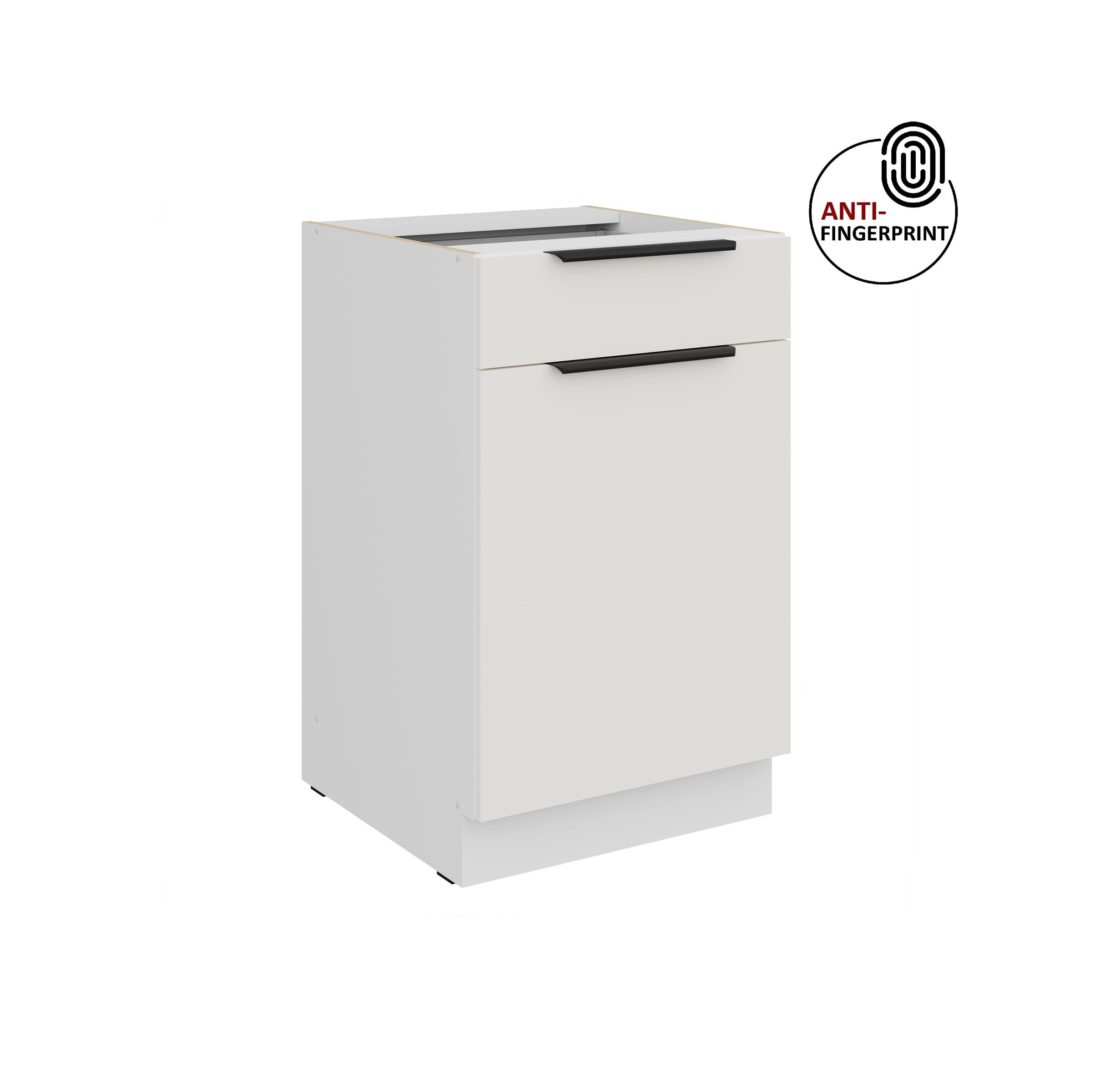 K&uuml;chen Unterschrank 50 K&uuml;che ARIA Weiss ultra matt Anti Fingerprint K&uuml;chenzeile 