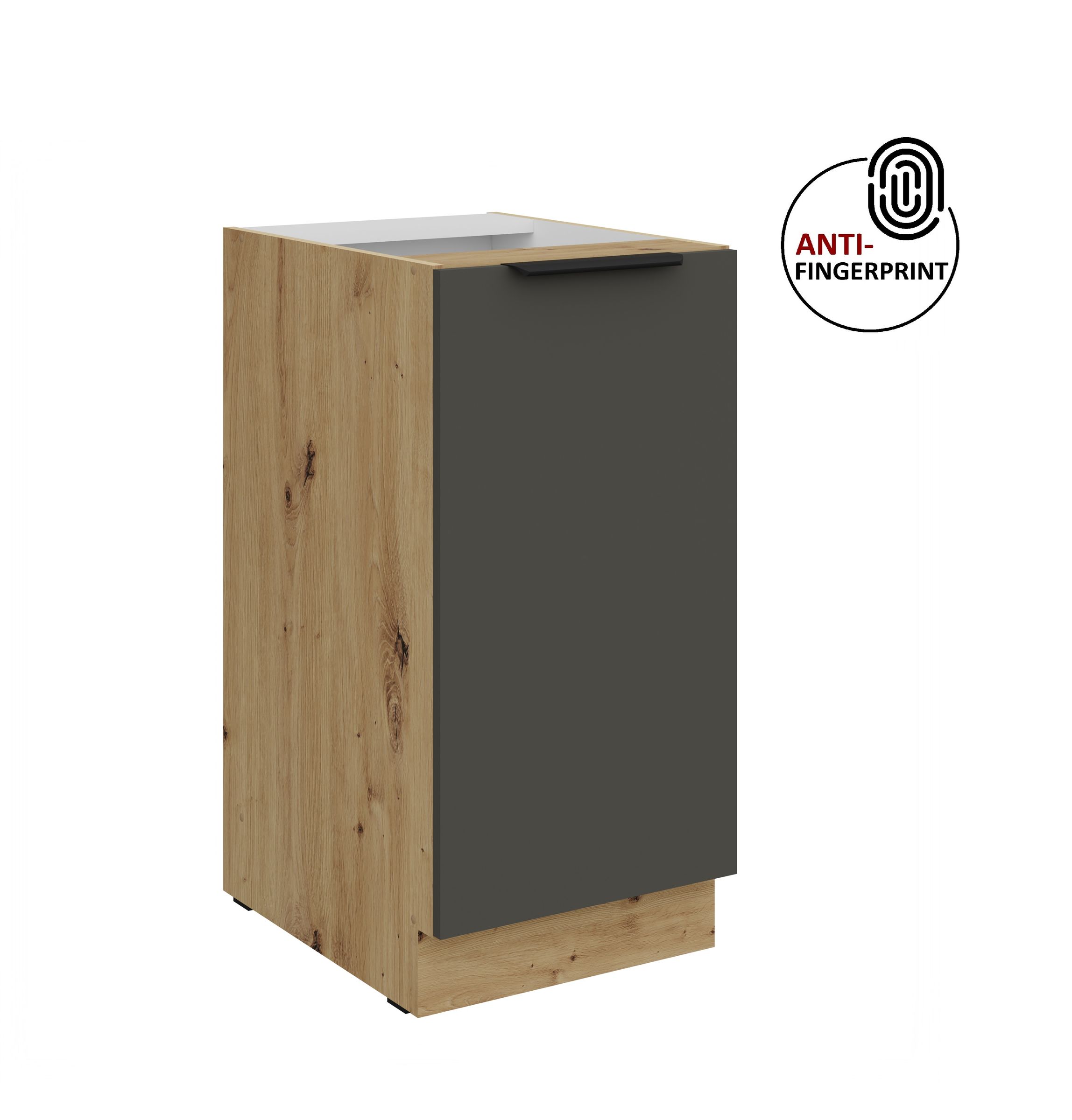K&uuml;chen Unterschrank 40 K&uuml;che ARIA Graphite matt Anti Fingerprint K&uuml;chenzeile 