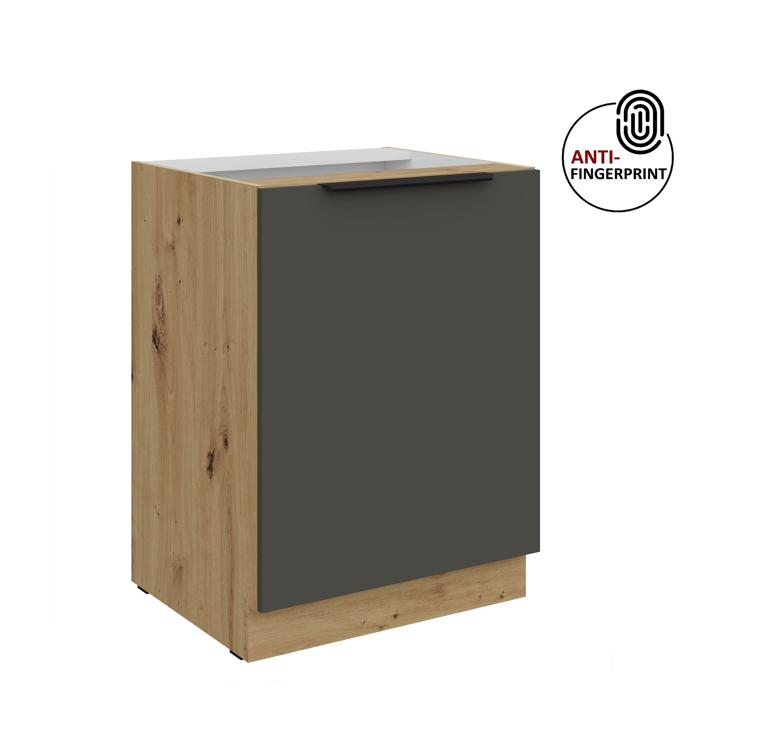 K&uuml;chen Unterschrank 60 K&uuml;che ARIA Graphite matt Anti Fingerprint K&uuml;chenzeile 