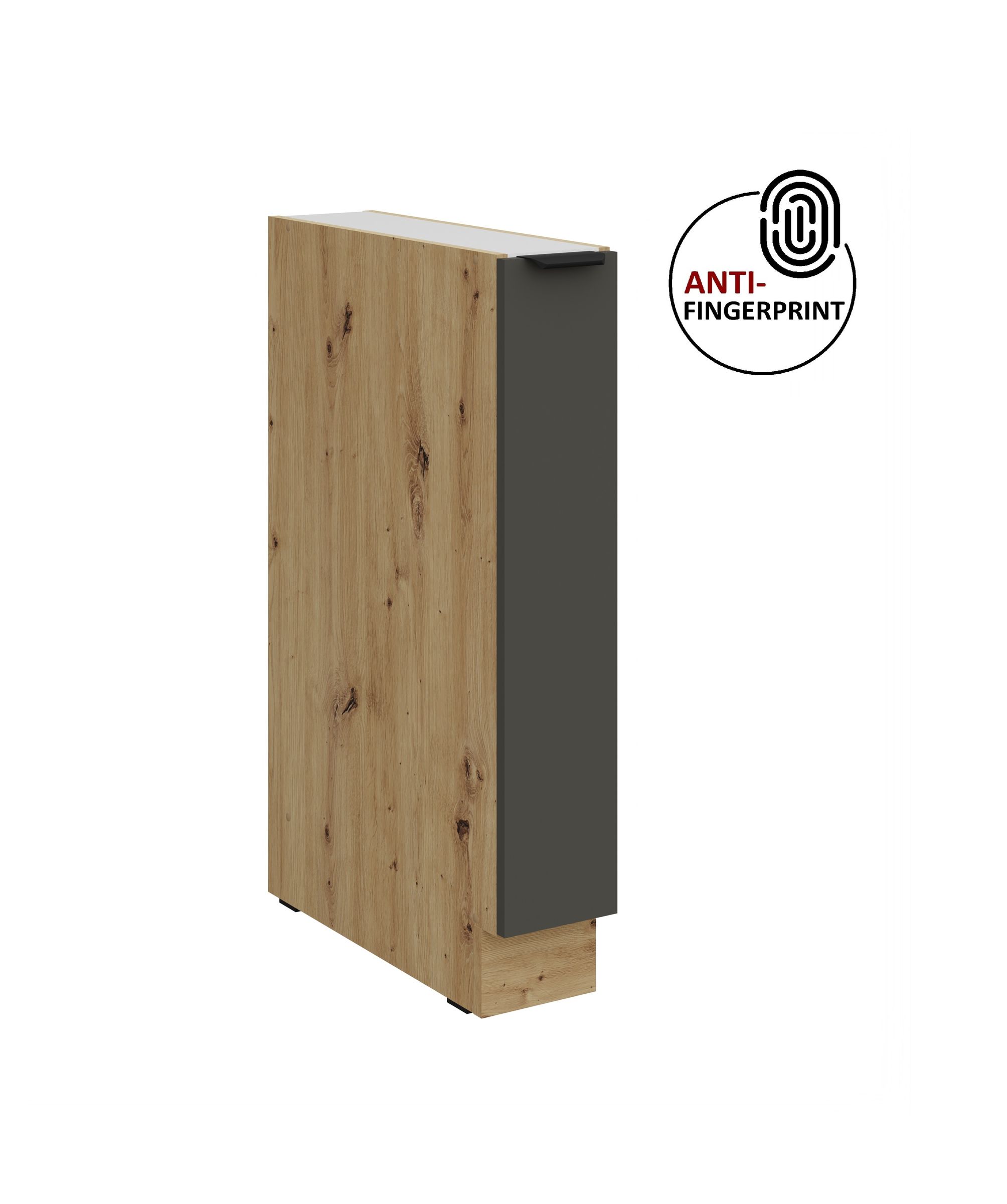 K&uuml;chen Unterschrank Schrankauszug 15 K&uuml;che ARIA Graphite matt Anti Fingerprint 