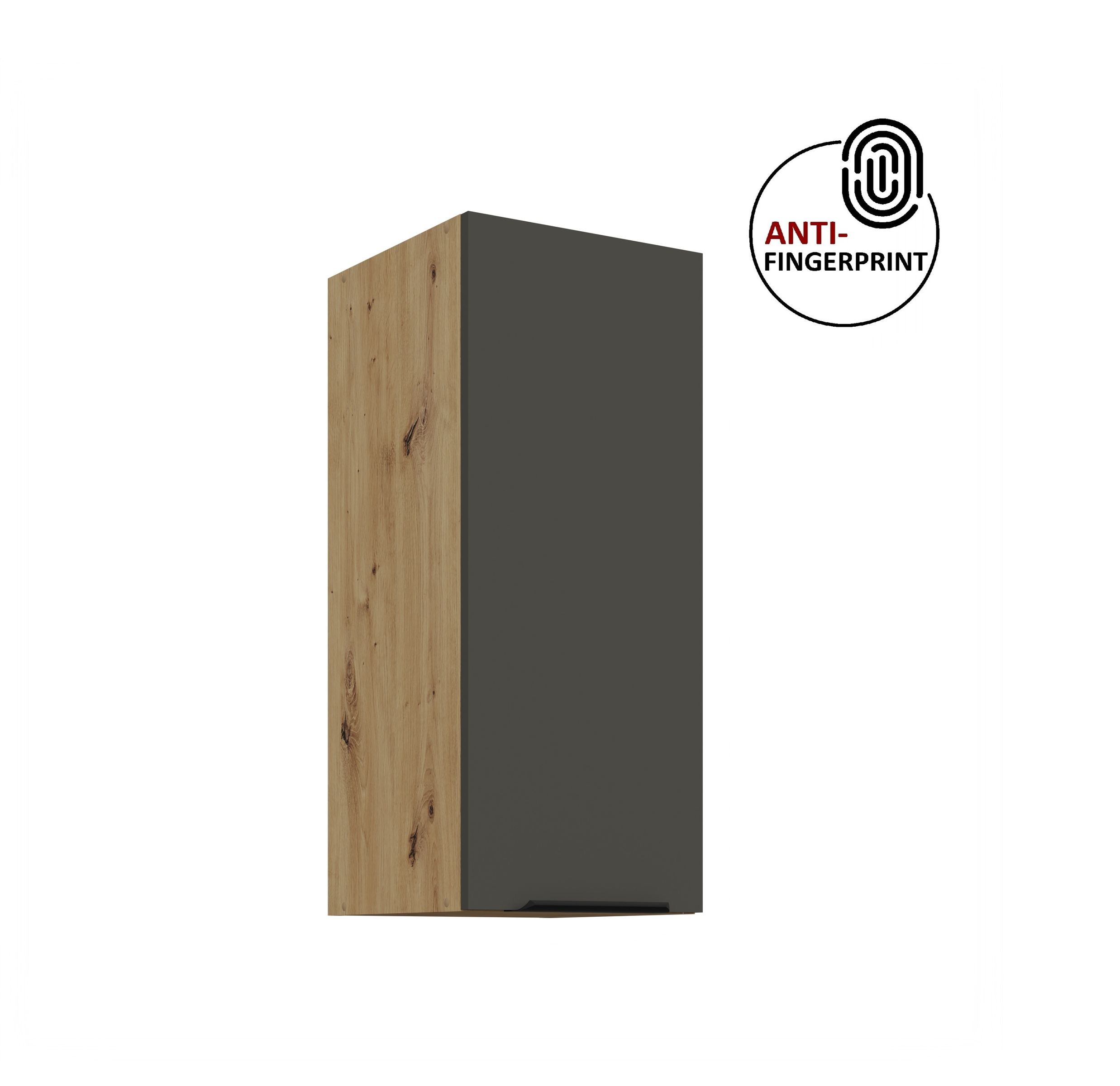K&uuml;chen H&auml;ngeschrank 30 K&uuml;che ARIA Graphite matt K&uuml;chenzeile Anti Fingerprint 