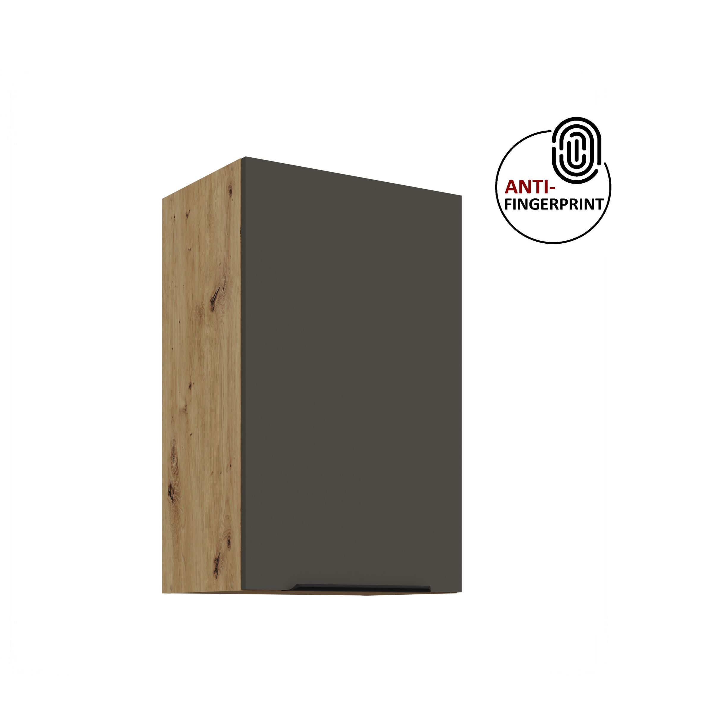 K&uuml;chen H&auml;ngeschrank 45 K&uuml;che ARIA Graphite matt K&uuml;chenzeile Anti Fingerprint 