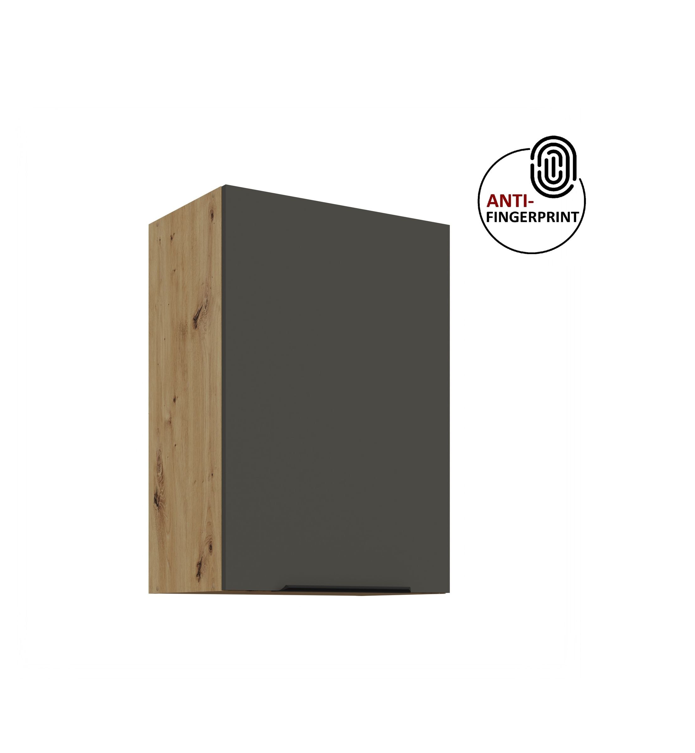 K&uuml;chen H&auml;ngeschrank 50 K&uuml;che ARIA Graphite matt K&uuml;chenzeile Anti Fingerprint 