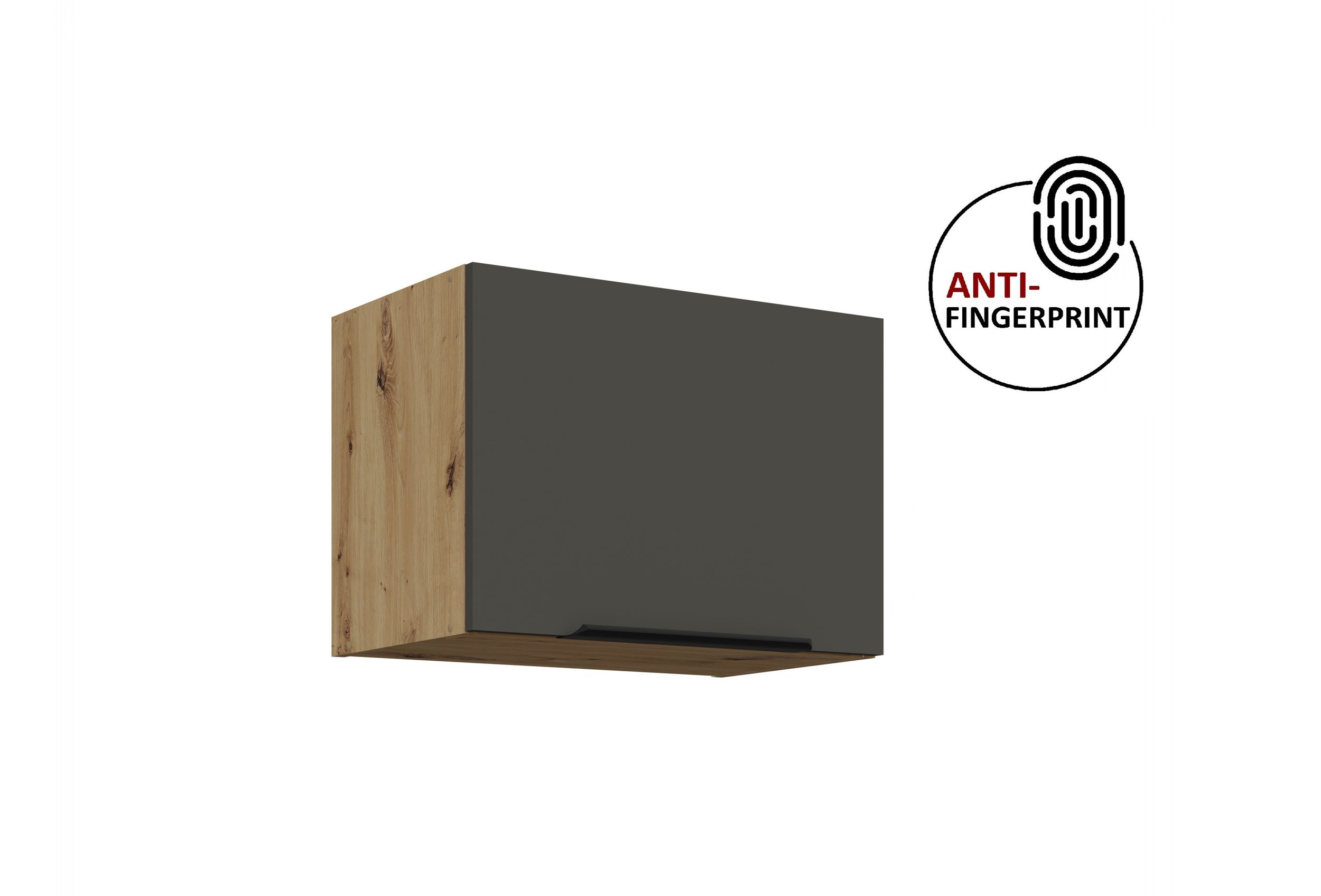 K&uuml;chen H&auml;ngeschrank 50 K&uuml;che ARIA Graphite matt K&uuml;chenzeile Anti Fingerprint 