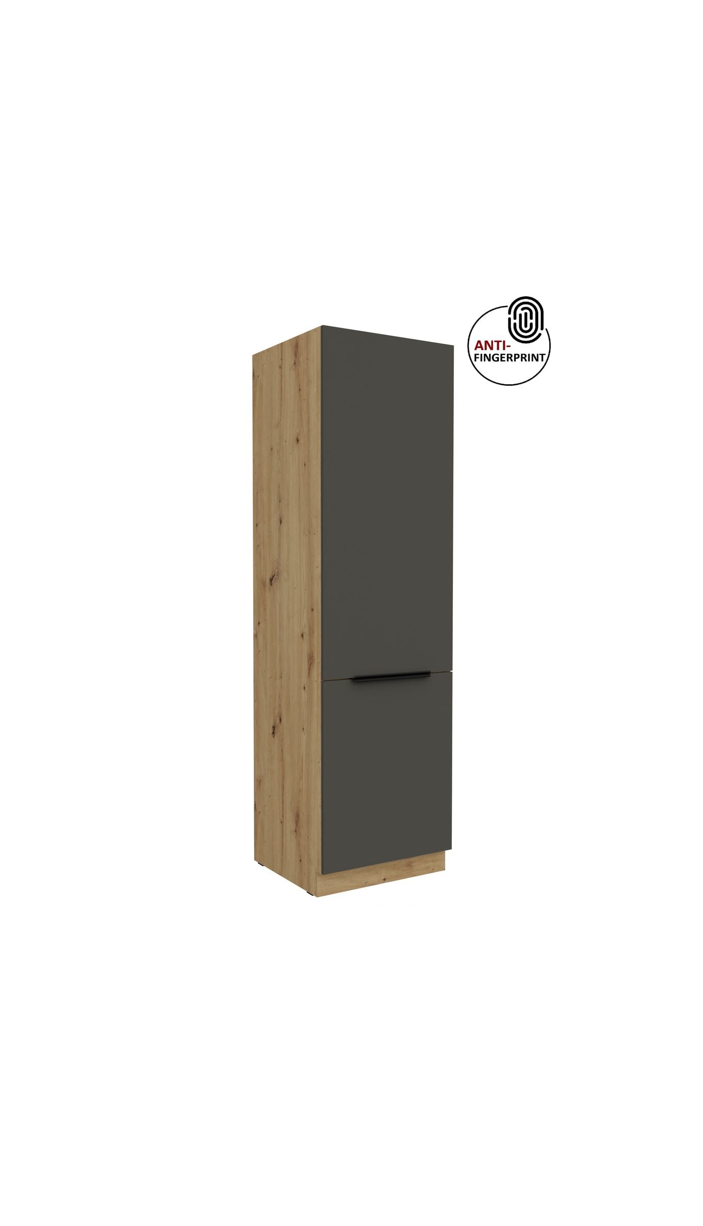 K&uuml;chen Hochschrank 60 cm K&uuml;che ARIA Graphite matt Anti Fingerprint K&uuml;chenzeile 