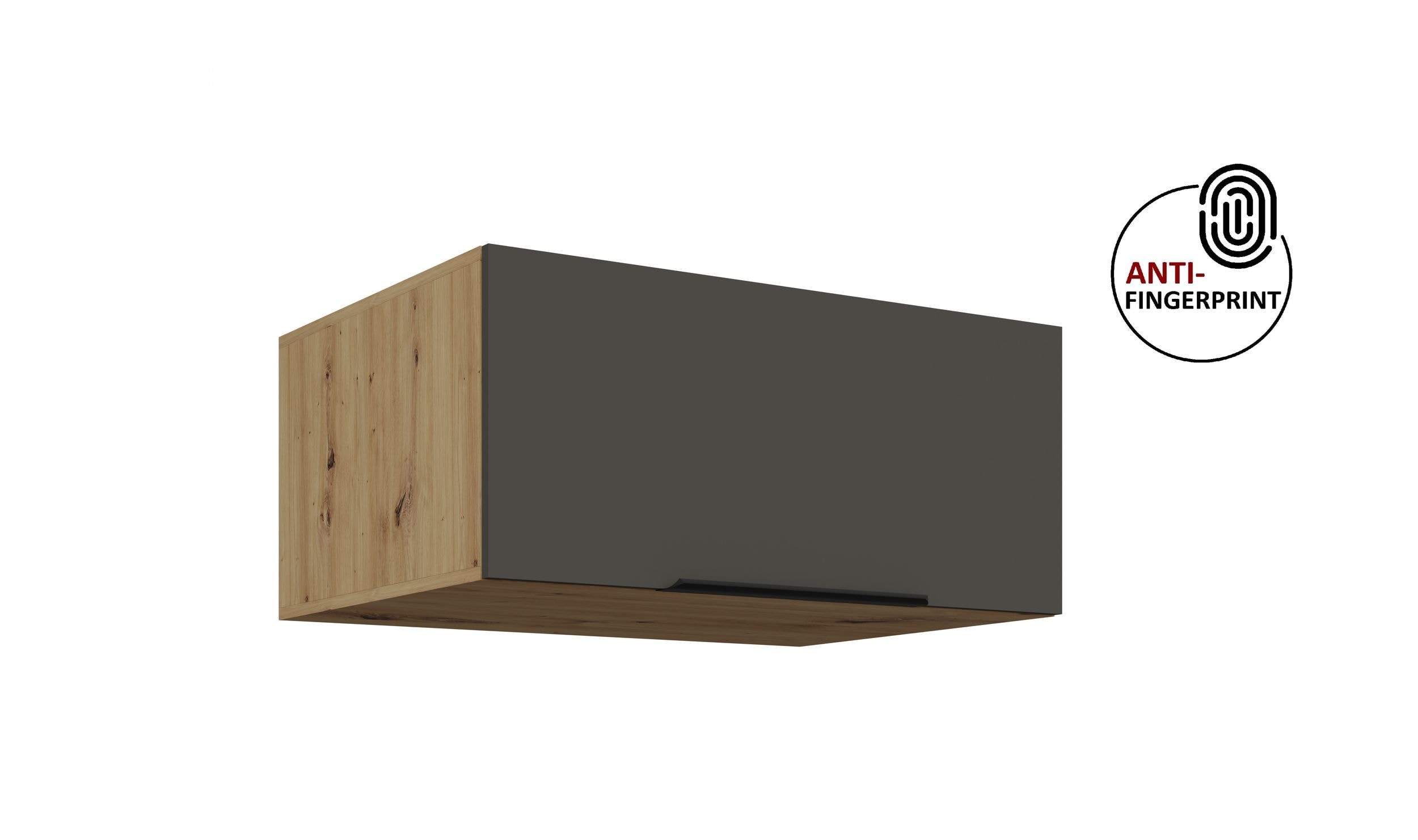 K&uuml;chen Aufsatzschrank 80 K&uuml;che ARIA Graphite matt K&uuml;chenzeile Anti Fingerprint 