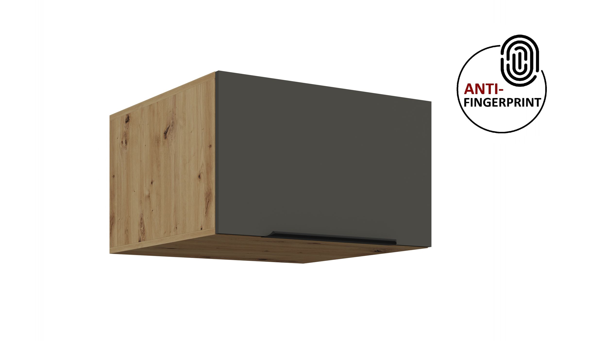 K&uuml;chen Aufsatzschrank 60 K&uuml;che ARIA Graphite matt K&uuml;chenzeile Anti Fingerprint 