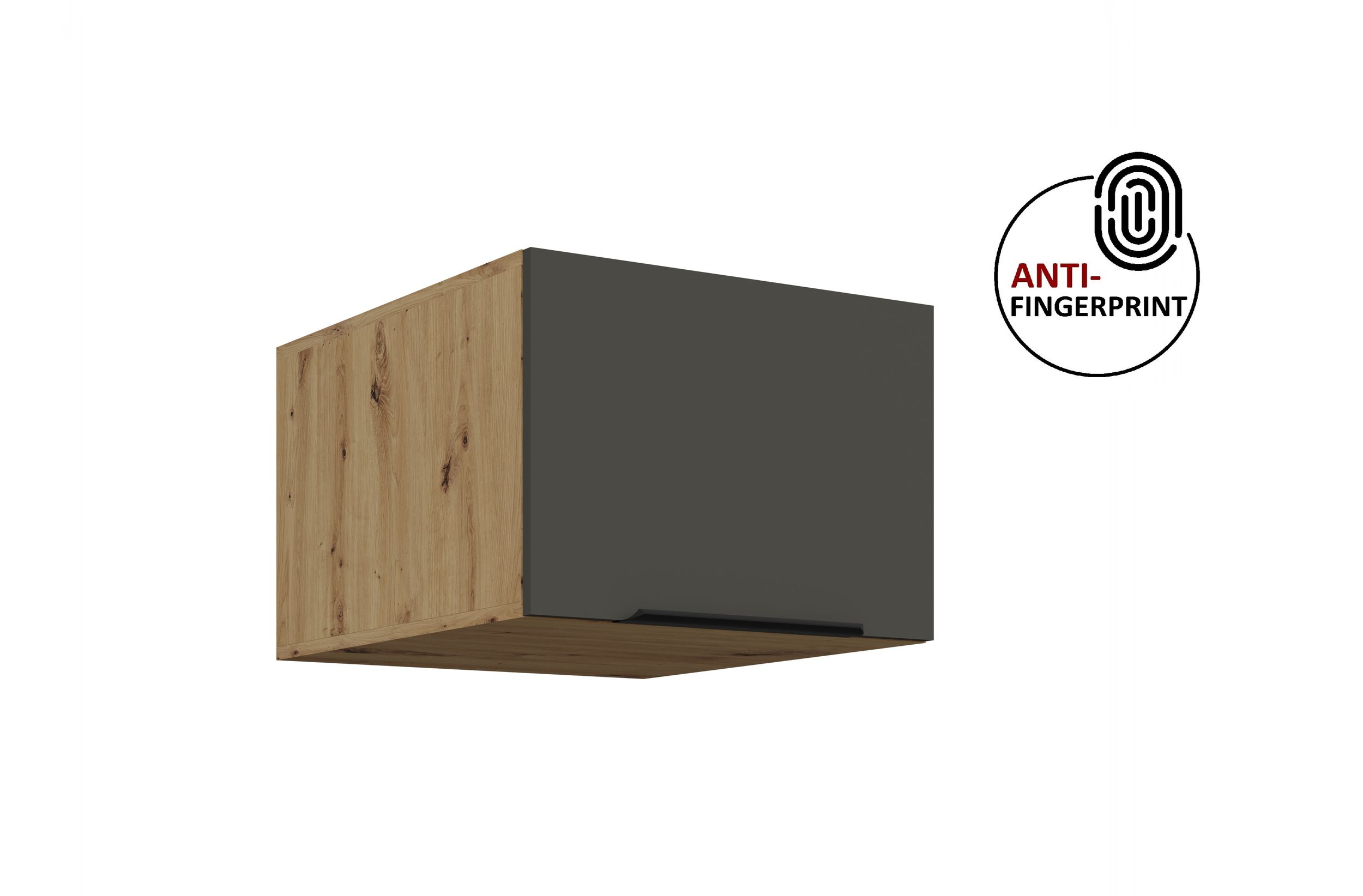 K&uuml;chen Aufsatzschrank 50 K&uuml;che ARIA Graphite K&uuml;chenzeile Anti Fingerprint 