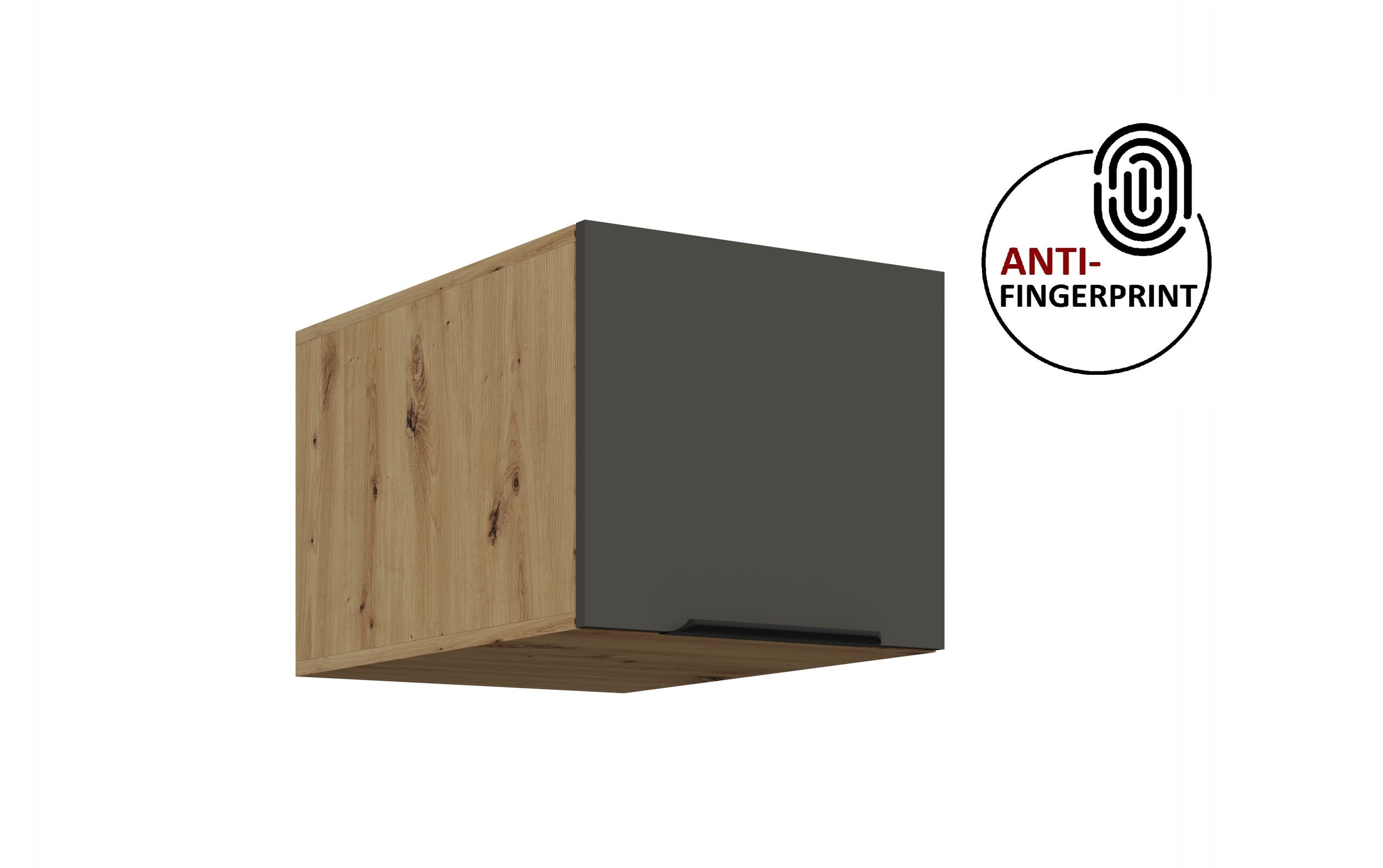 K&uuml;chen Aufsatzschrank 40 K&uuml;che ARIA Graphite K&uuml;chenzeile Anti Fingerprint 