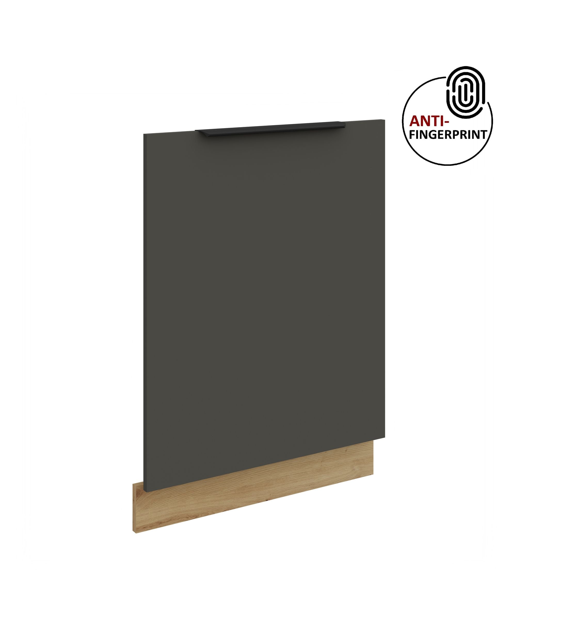 Frontblende f&uuml;r vollintegrierten Geschirrsp&uuml;ler 60 ARIA Graphite + Eiche Artisan 