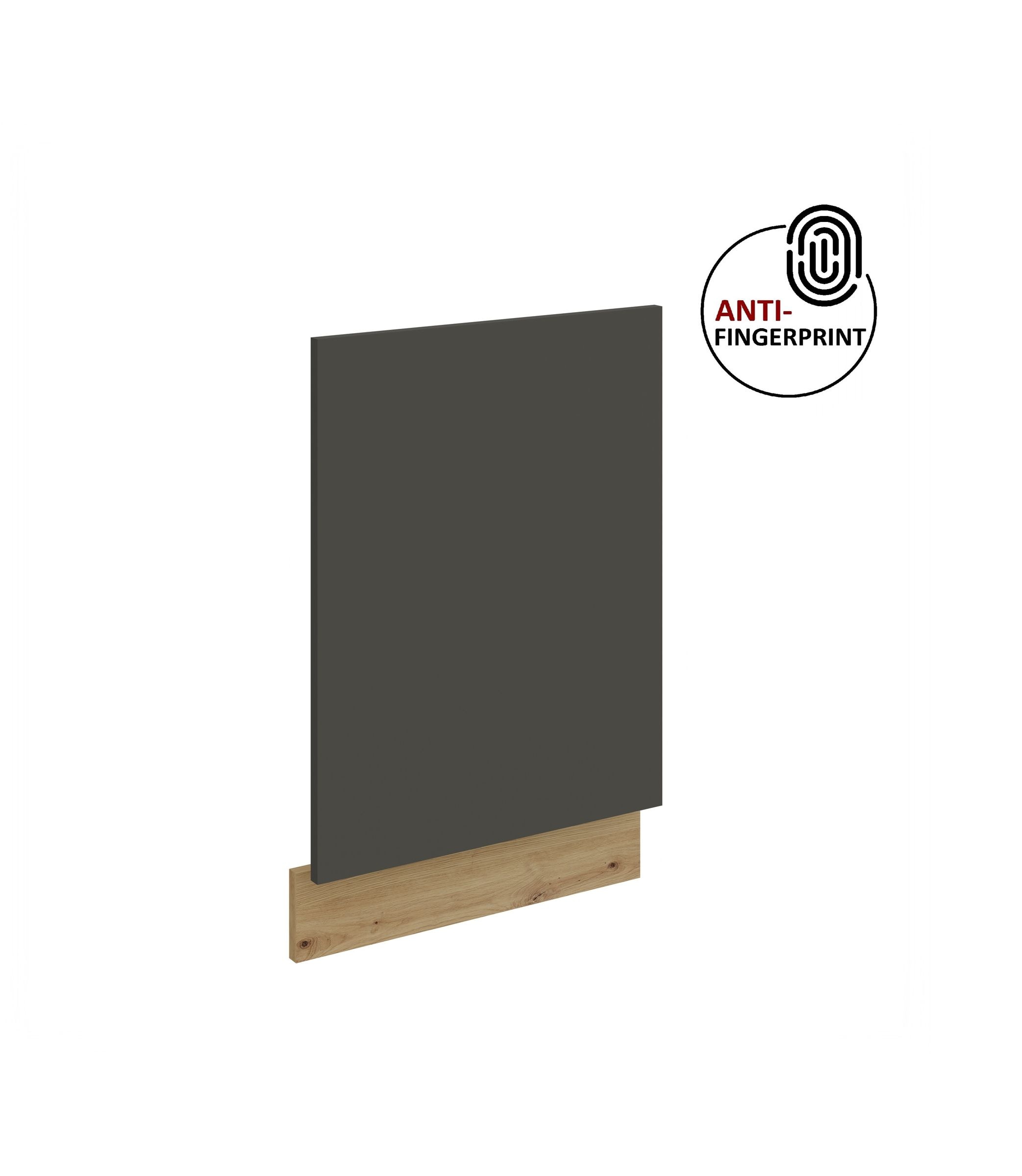 Frontblende f&uuml;r integrierten Geschirrsp&uuml;ler 45 cm ARIA Graphite + Eiche Artisan 