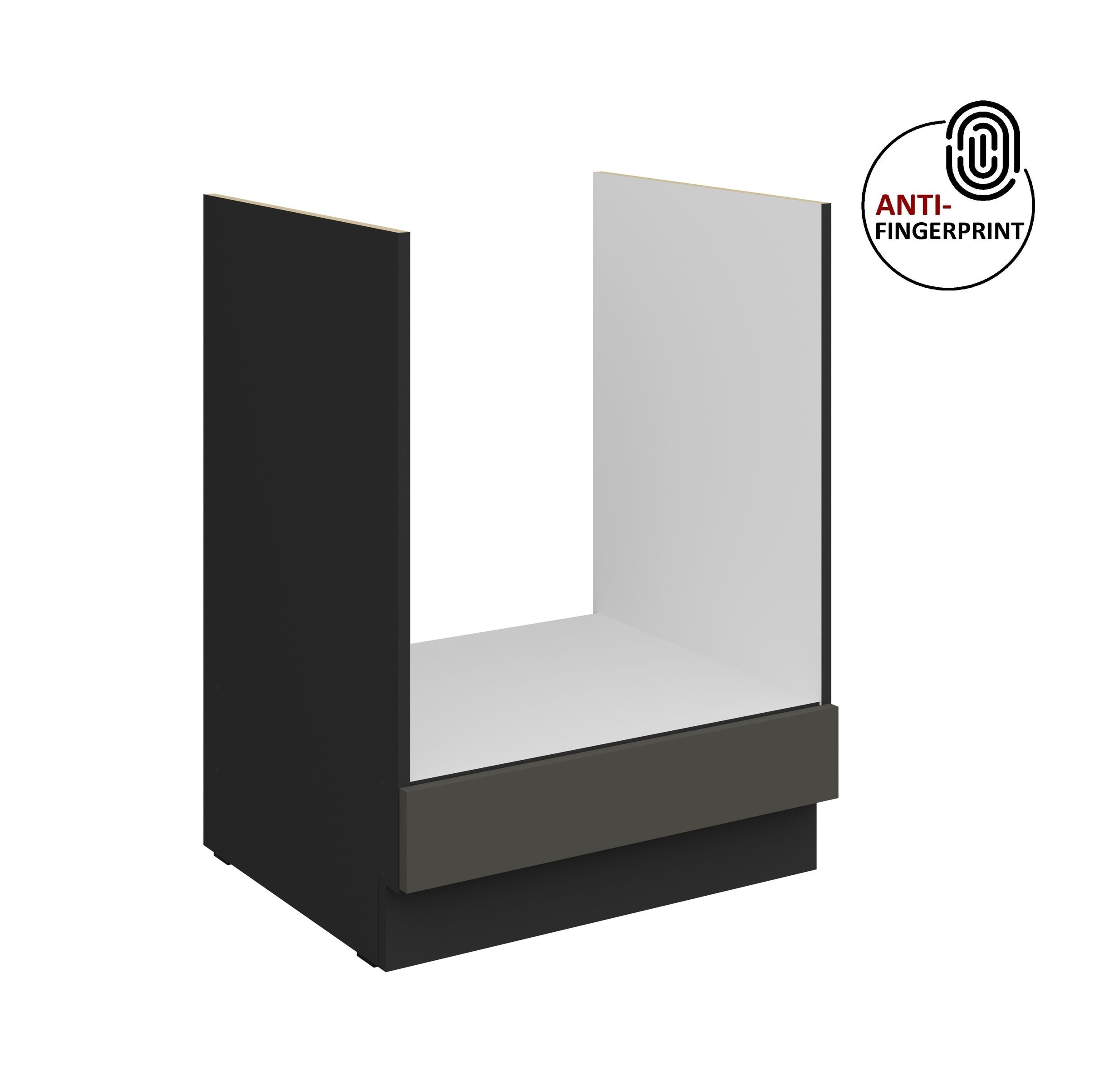 K&uuml;chen Herdschrank 60 K&uuml;che ARIA Graphite matt Anti Fingerprint K&uuml;chenzeile 