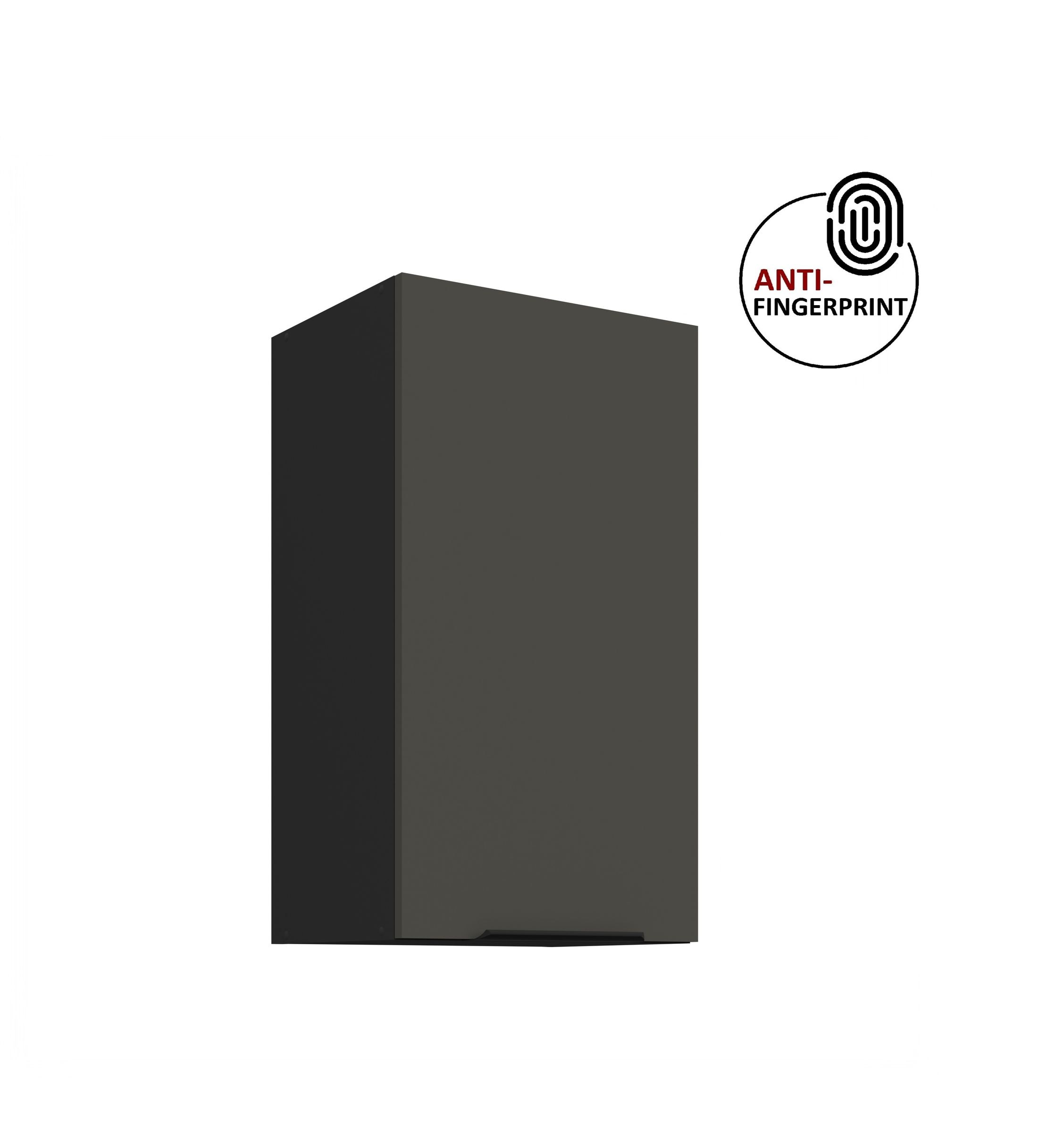 K&uuml;chen H&auml;ngeschrank 40 K&uuml;che ARIA Graphite matt K&uuml;chenzeile Anti Fingerprint 