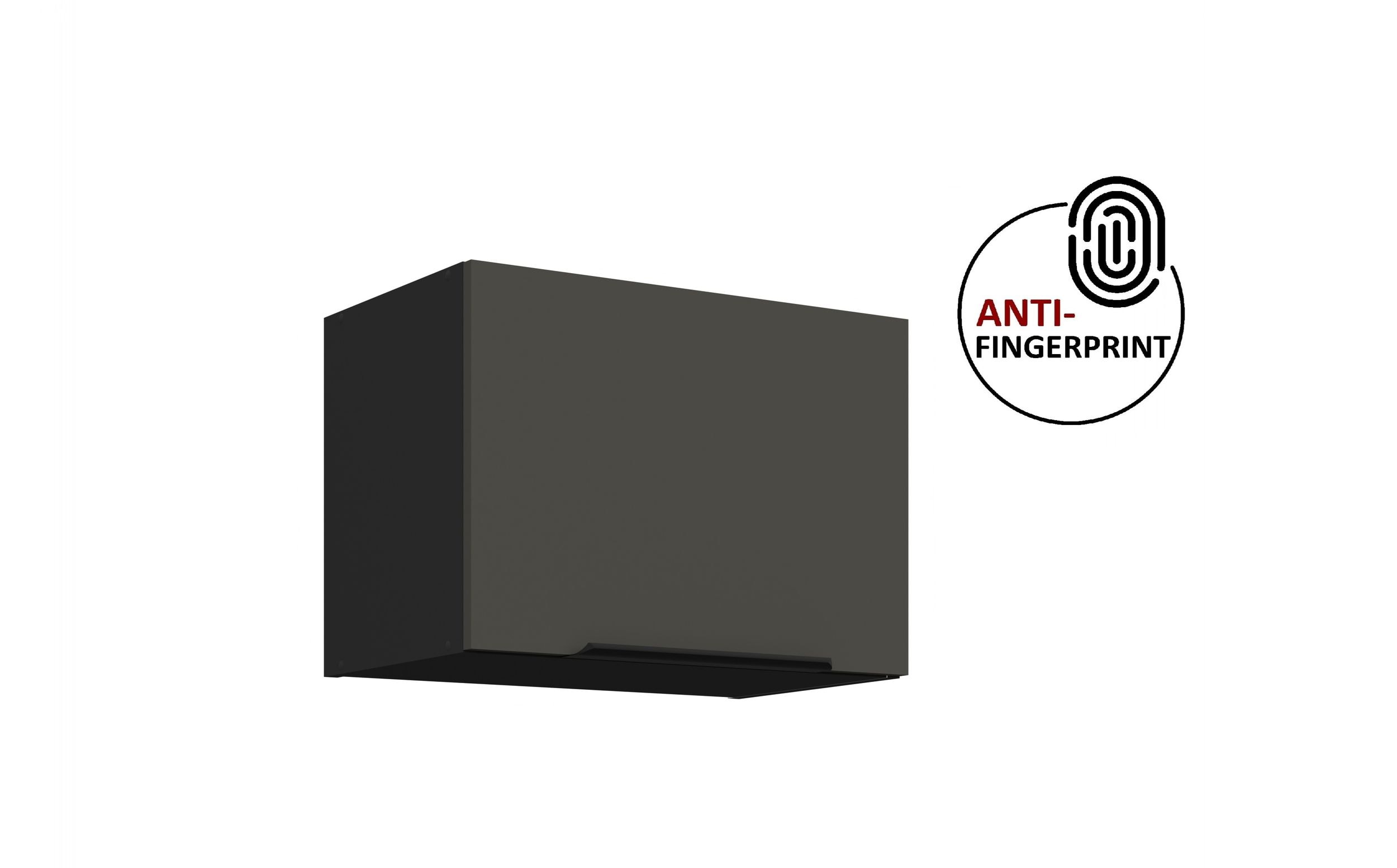 K&uuml;chen H&auml;ngeschrank 50 K&uuml;che ARIA Graphite matt K&uuml;chenzeile Anti Fingerprint 