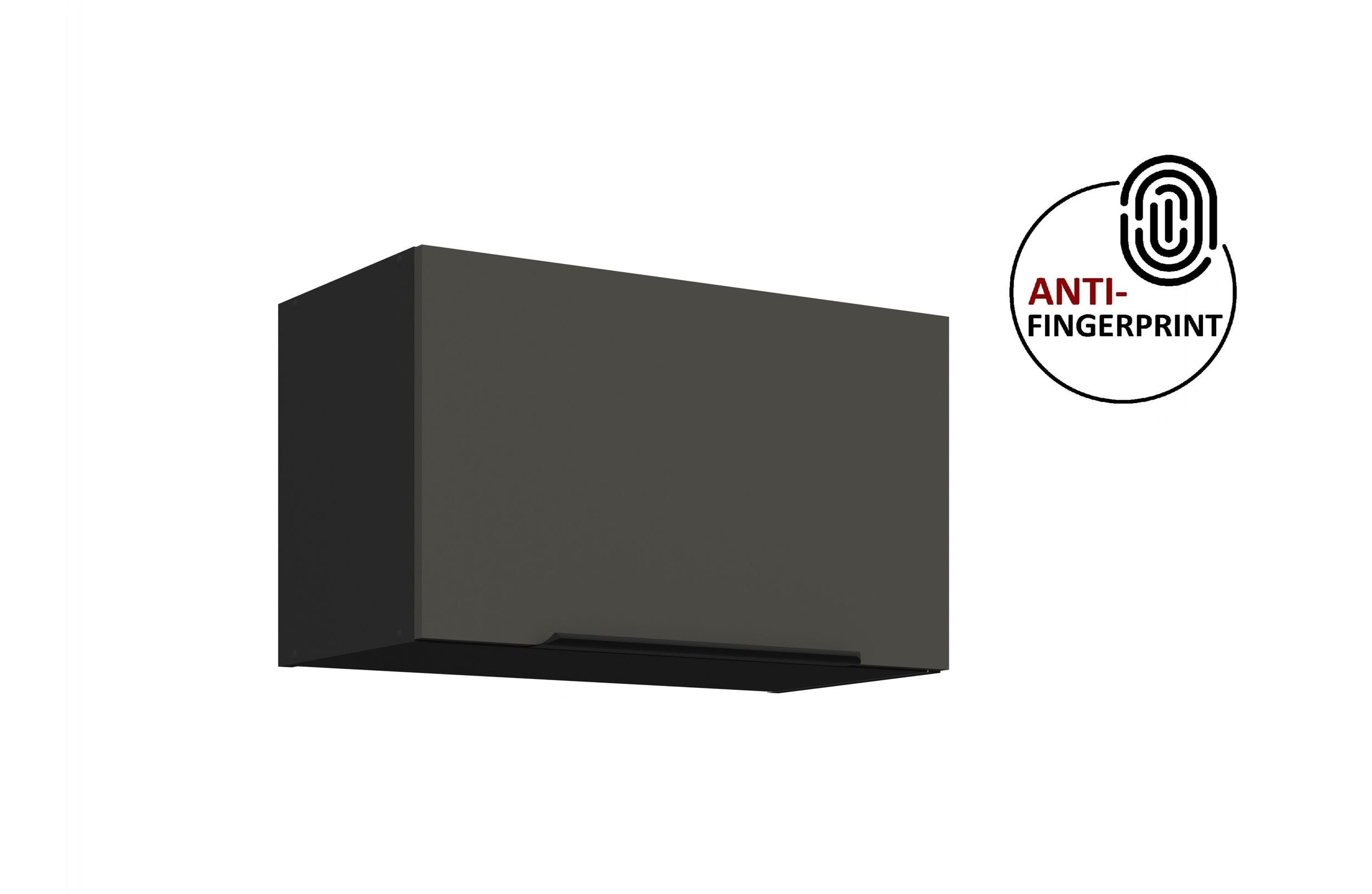 K&uuml;chen H&auml;ngeschrank 60 K&uuml;che ARIA Graphite matt K&uuml;chenzeile Anti Fingerprint 