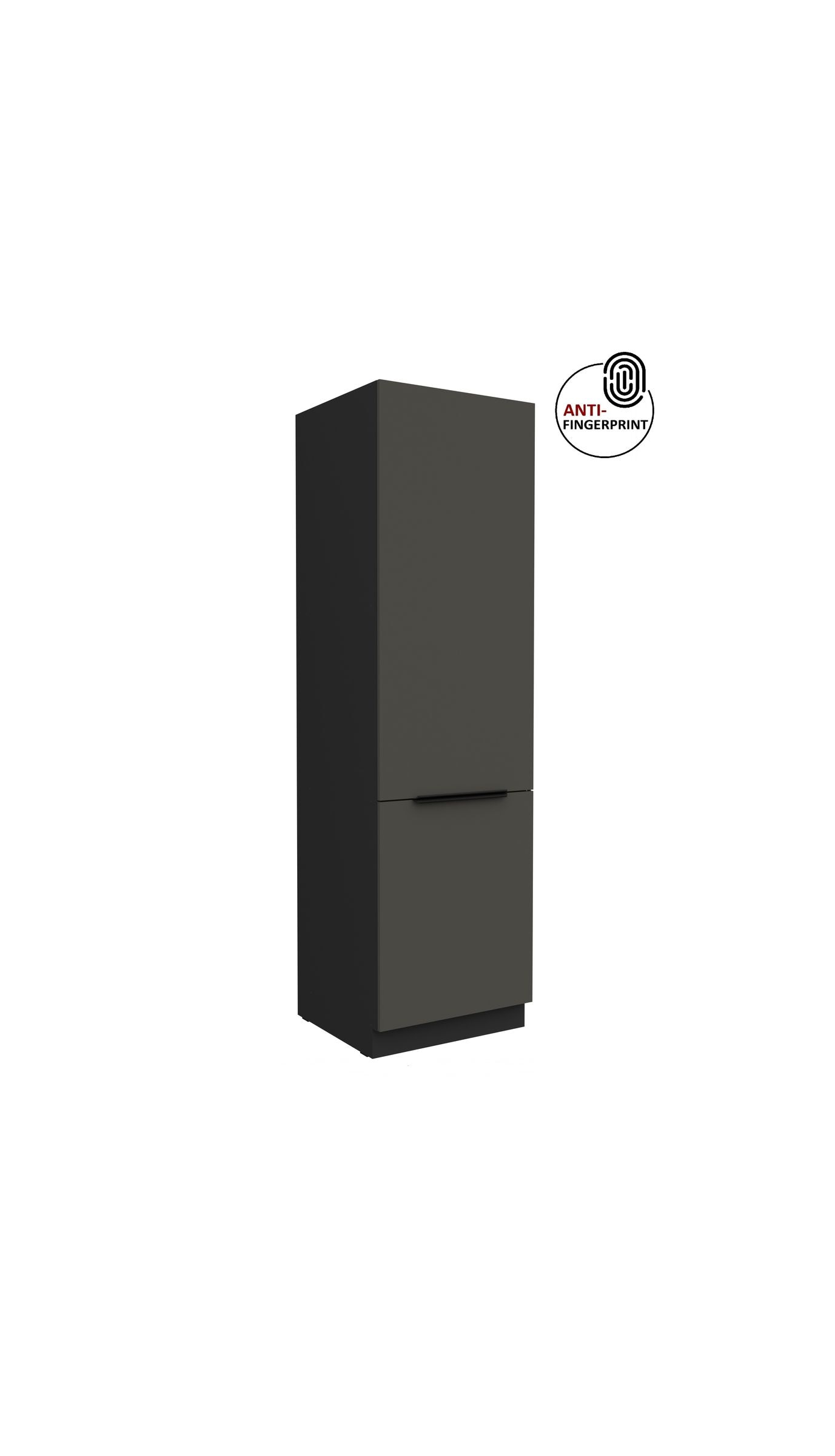 K&uuml;chen Hochschrank 60 cm K&uuml;che ARIA Graphite matt Anti Fingerprint K&uuml;chenzeile 