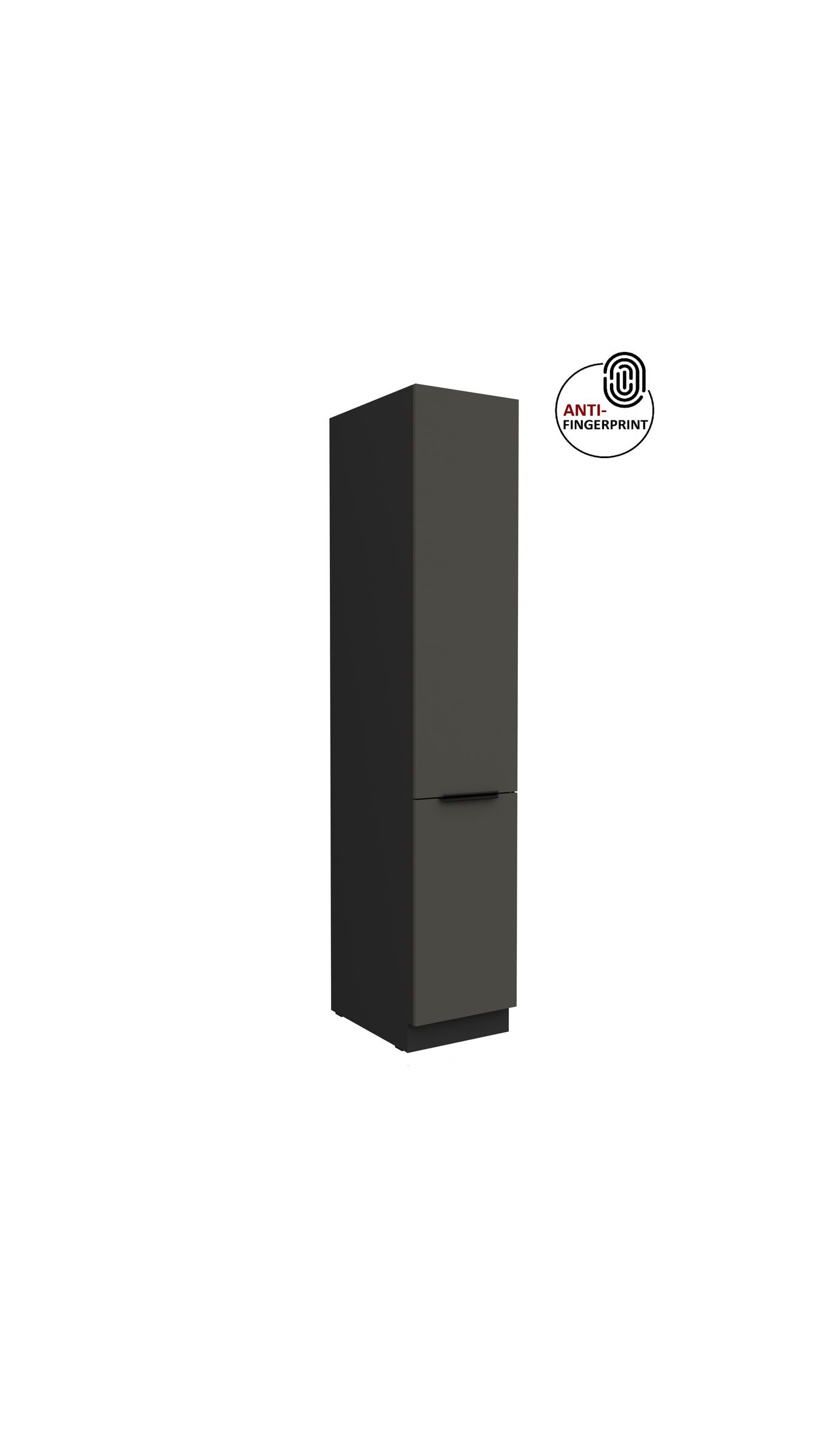 K&uuml;chen Hochschrank 40 cm K&uuml;che ARIA Graphite matt Anti Fingerprint K&uuml;chenzeile 