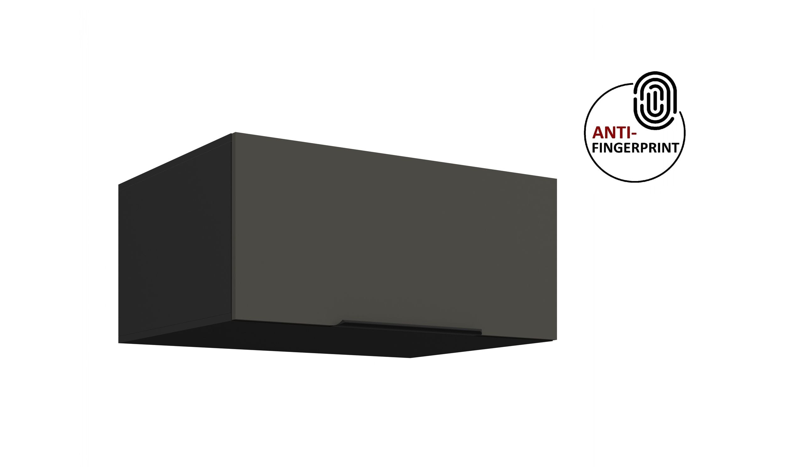 K&uuml;chen Aufsatzschrank 80 K&uuml;che ARIA Graphite matt K&uuml;chenzeile Anti Fingerprint 
