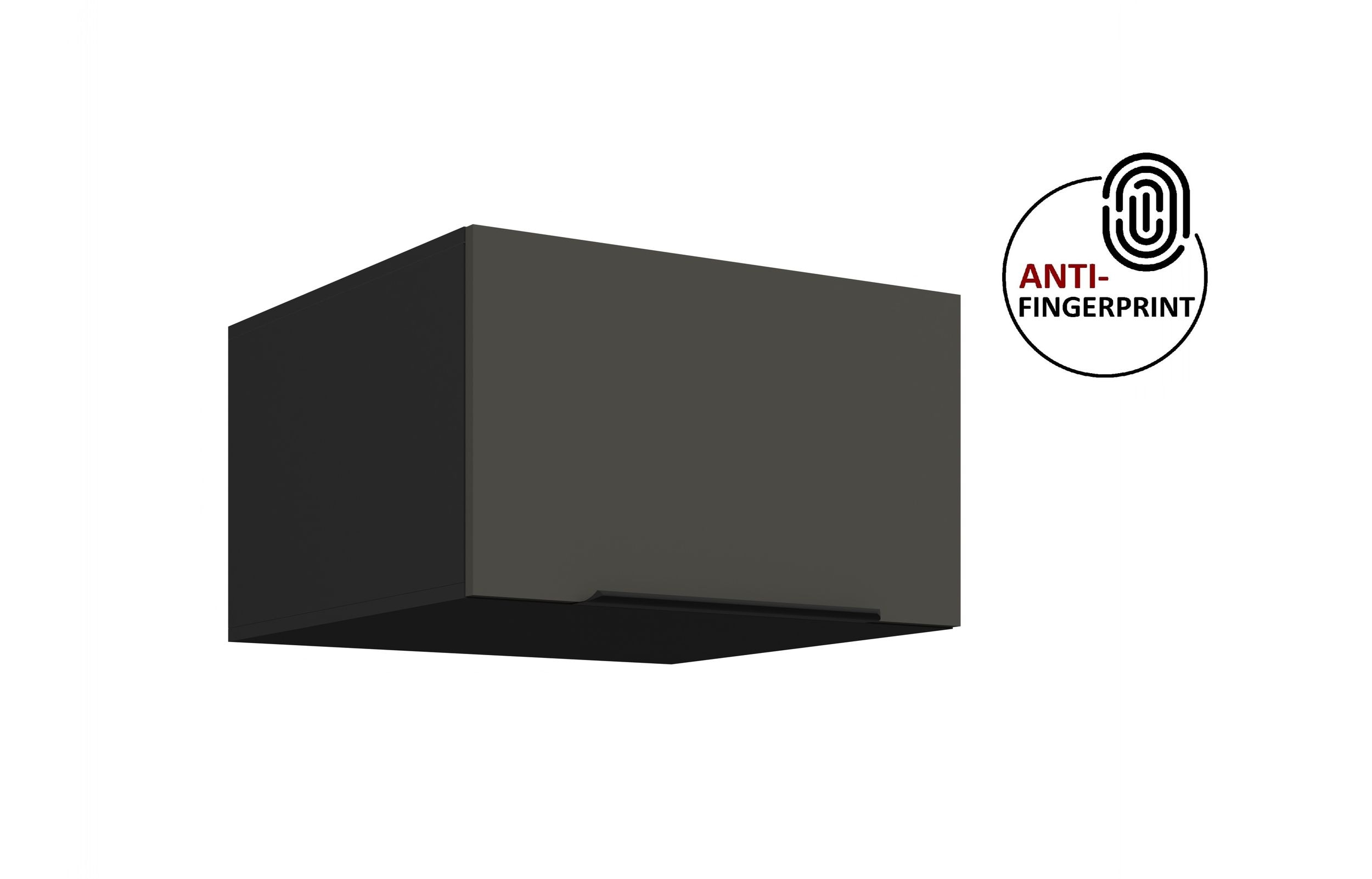 K&uuml;chen Aufsatzschrank 60 K&uuml;che ARIA Graphite matt K&uuml;chenzeile Anti Fingerprint 