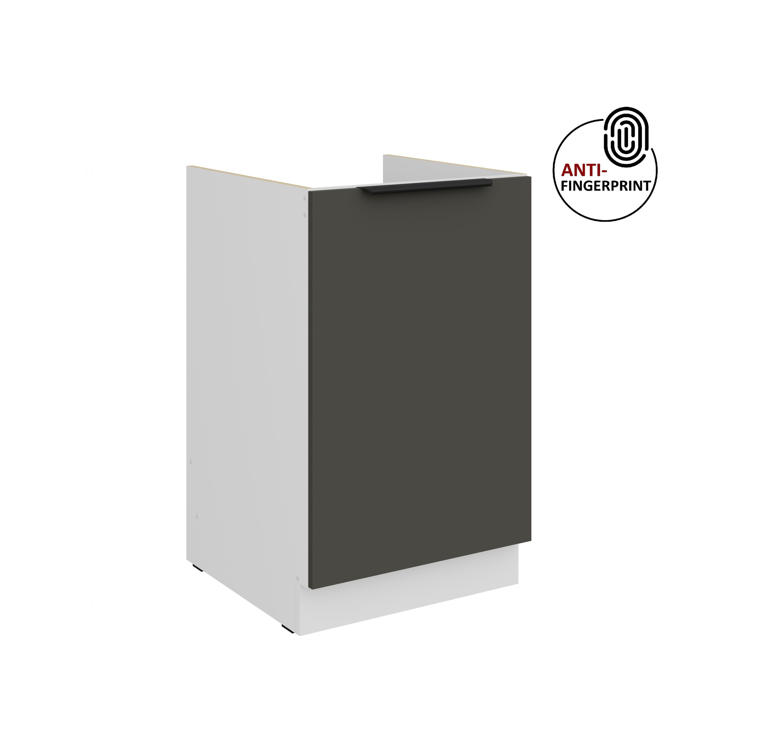 K&uuml;chen Sp&uuml;lenschrank 50 K&uuml;che ARIA Graphite matt Anti Fingerprint K&uuml;chenzeile 